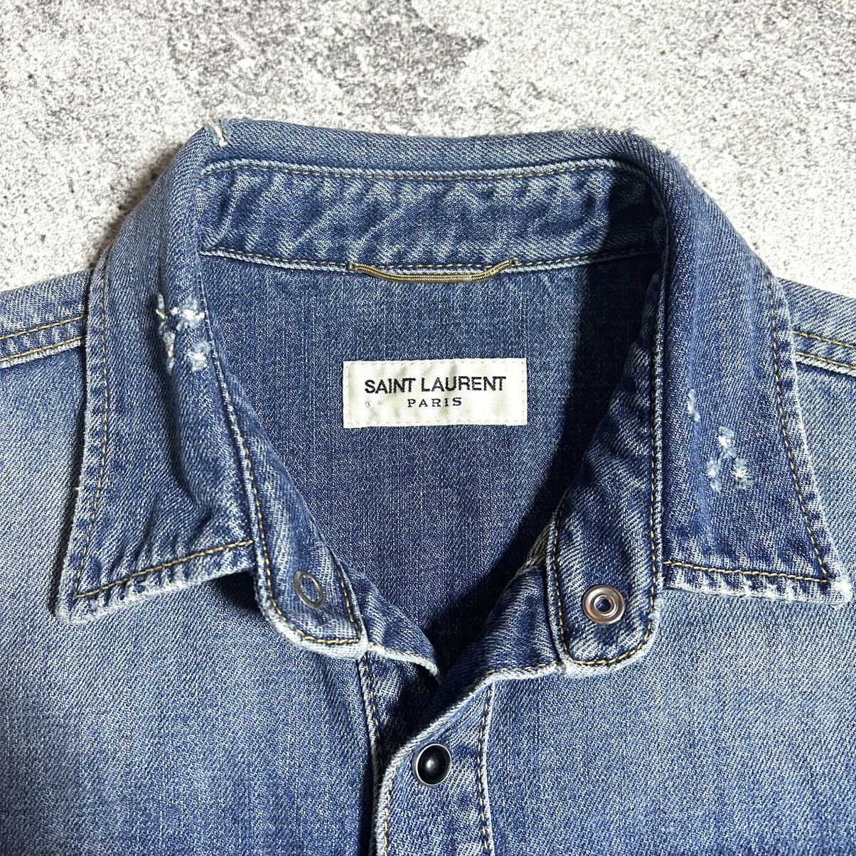 Saint Laurent Paris SAINT LAURENT PARIS Vintage Dresses Blue Denim Size L / US 10 / IT 46 - 17 Thumbnail