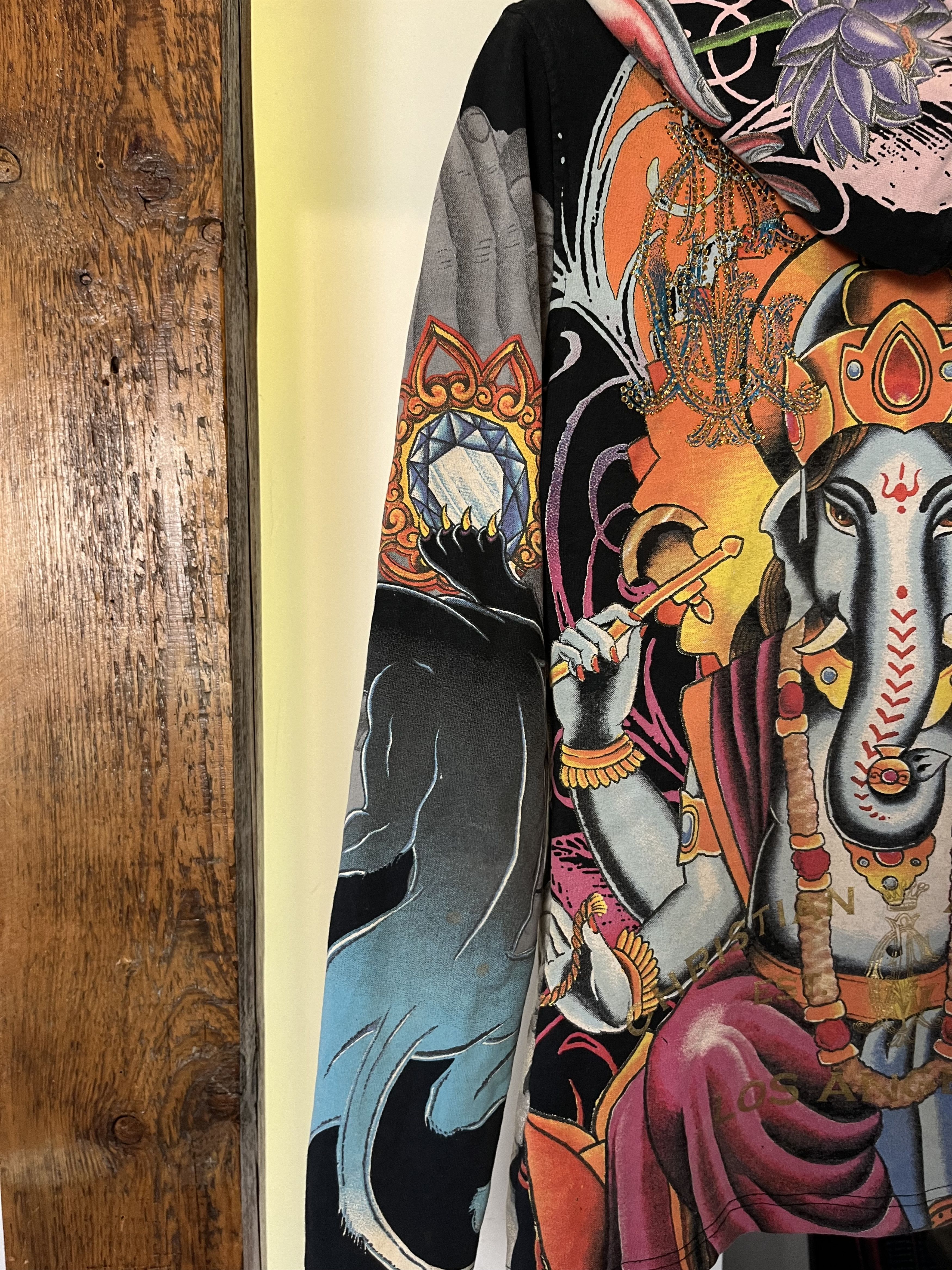 Christian Audigier × Ed Hardy × Vintage Ed Hardy By Christian Audigier Hindu Ganesha Buddhism Hoodie Size S / US 4 / IT 40 - 9 Thumbnail
