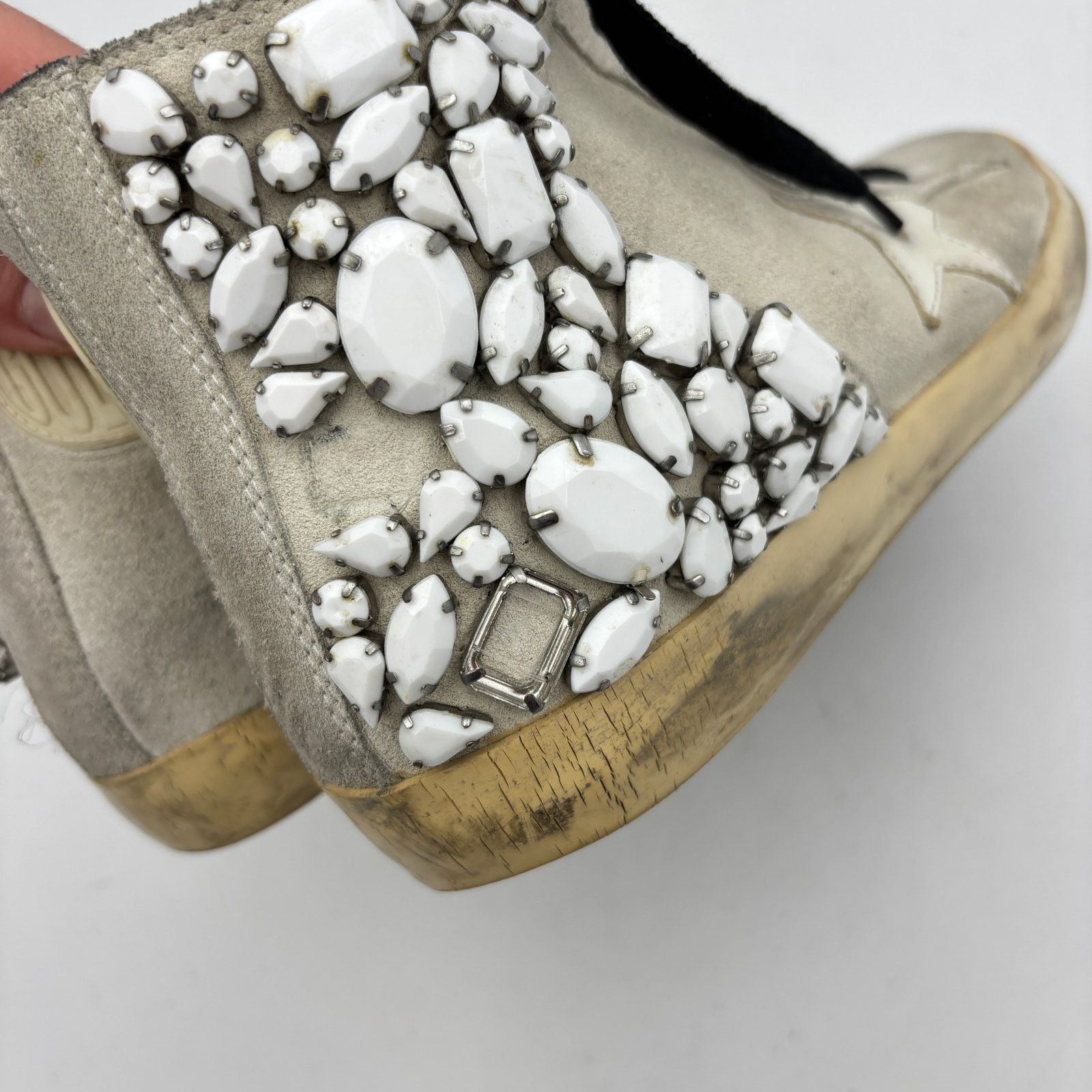 Golden Goose Golden Goose Francy Embelished Stones Hi Top Suede 39 US 9 Size US 9 / IT 39 - 13 Thumbnail