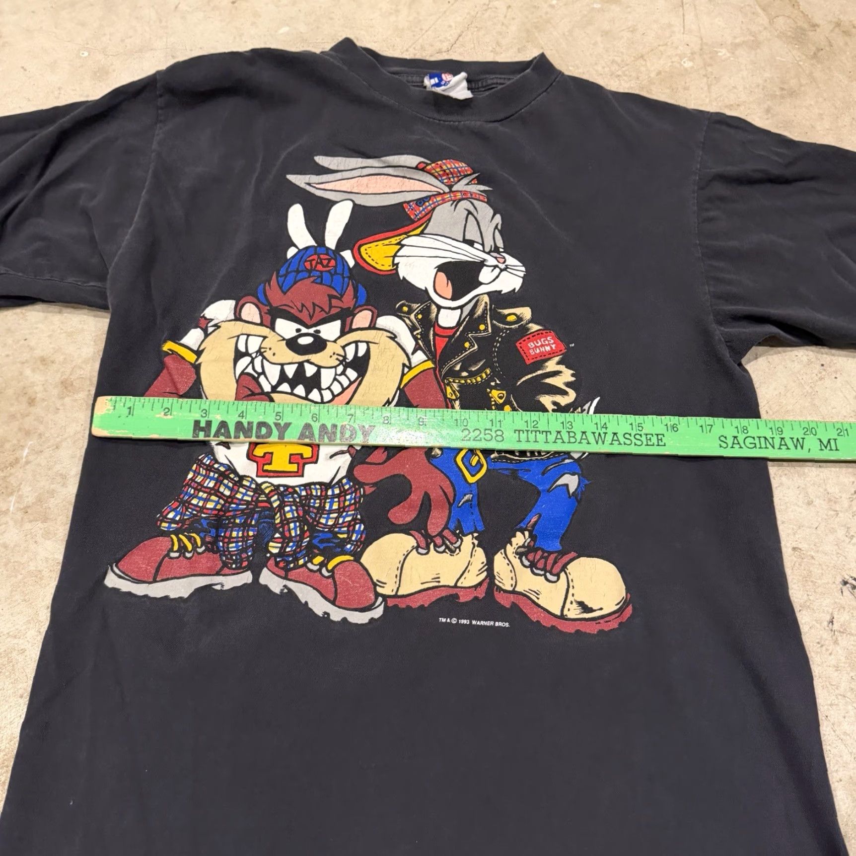 Vintage VINTAGE Looney Tunes Taz & Bugs Bunny Hip Hop T Shirt Front Back Mens Large Size US L / EU 52-54 / 3 - 5 Thumbnail