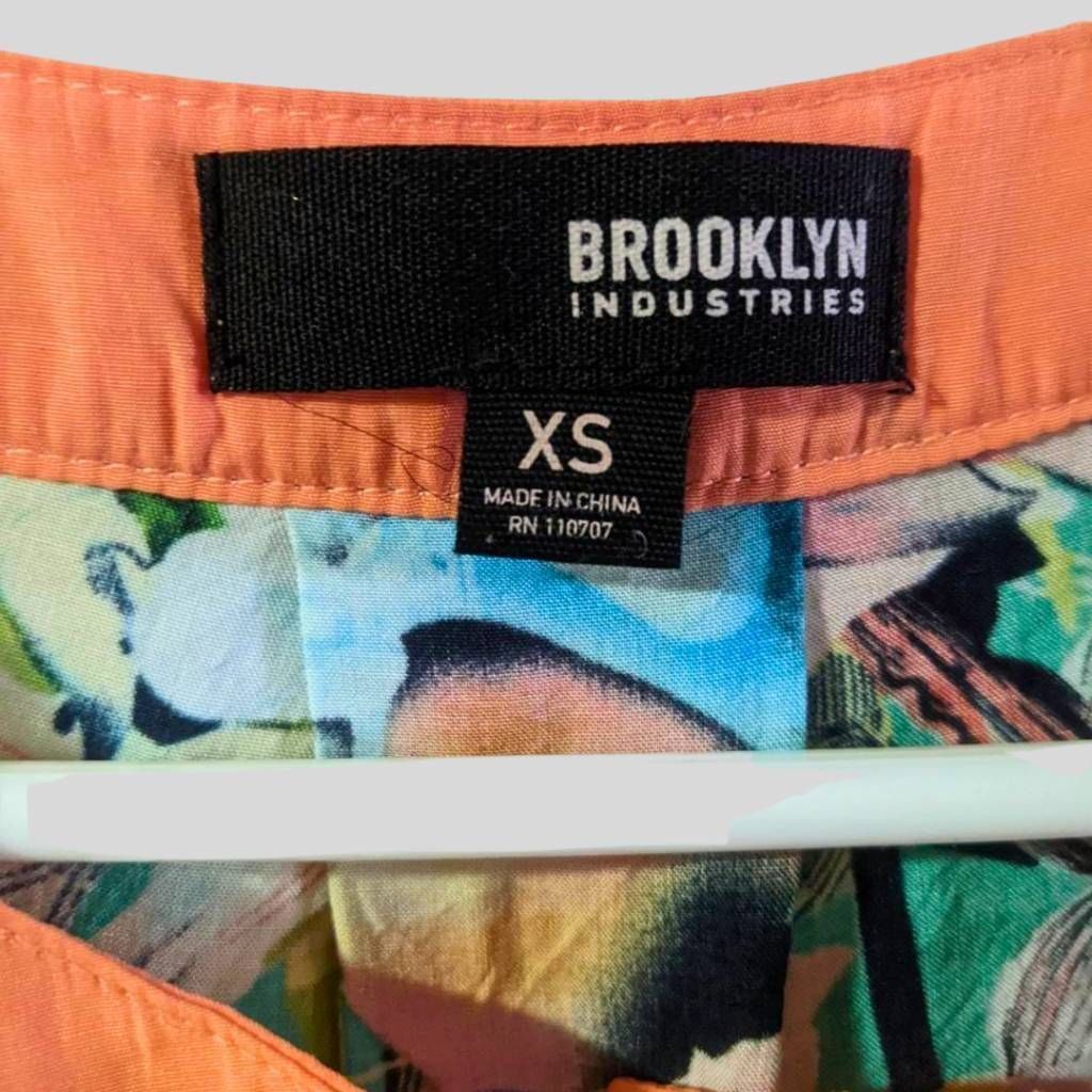 Brooklyn Industries Brooklyn Industries Dress XS Tropical Floral Rayon Teal Beac Size XS / US 0-2 / IT 36-38 - 3 Thumbnail