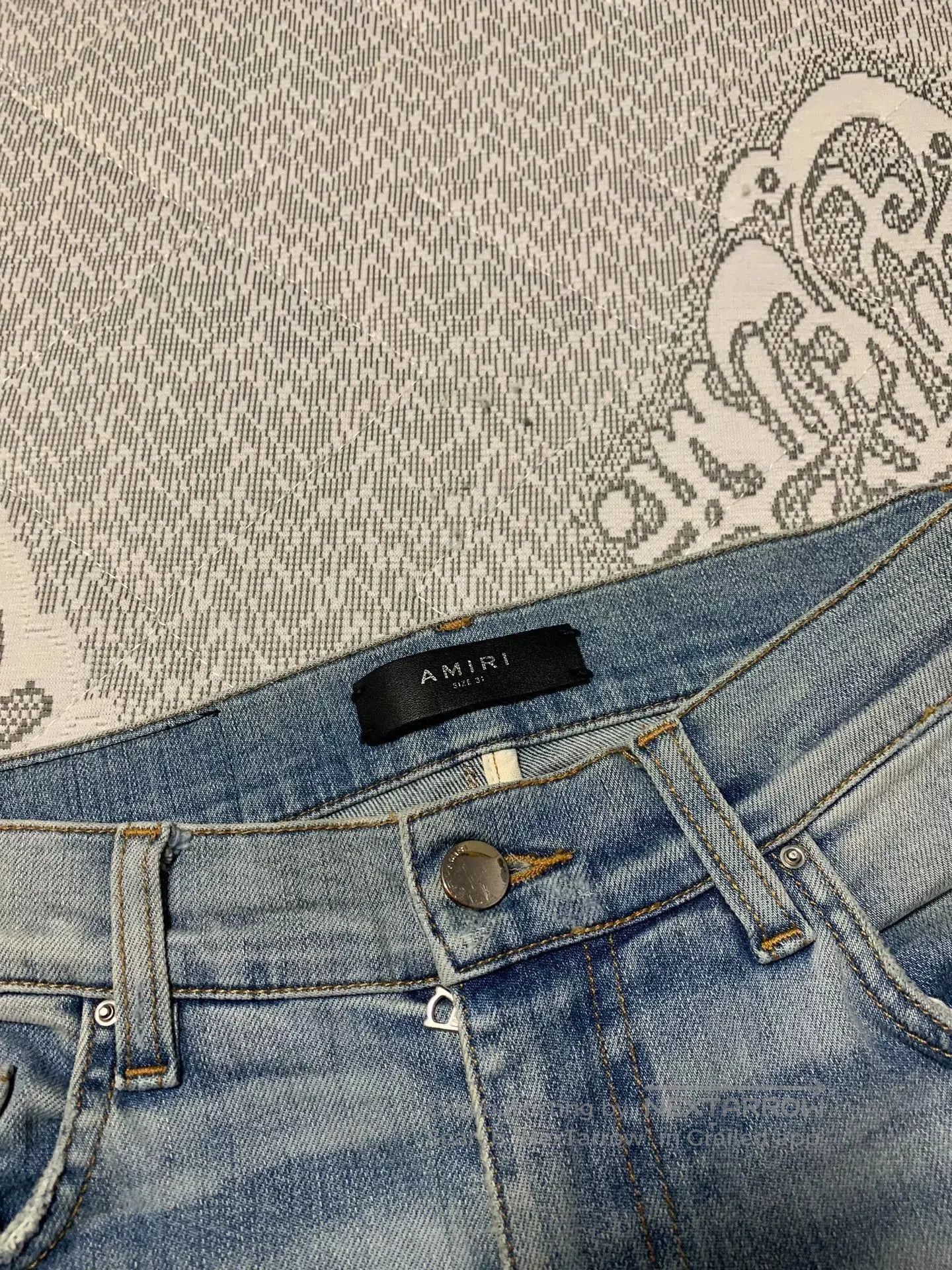 Amiri AMIRI Striped Distressed Washed Jeans. Size US 31 - 3 Thumbnail