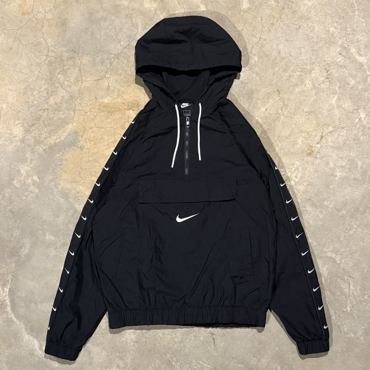 Nike Vintage Nike Center Swoosh Tape Logo Nylon Anorak Jacket