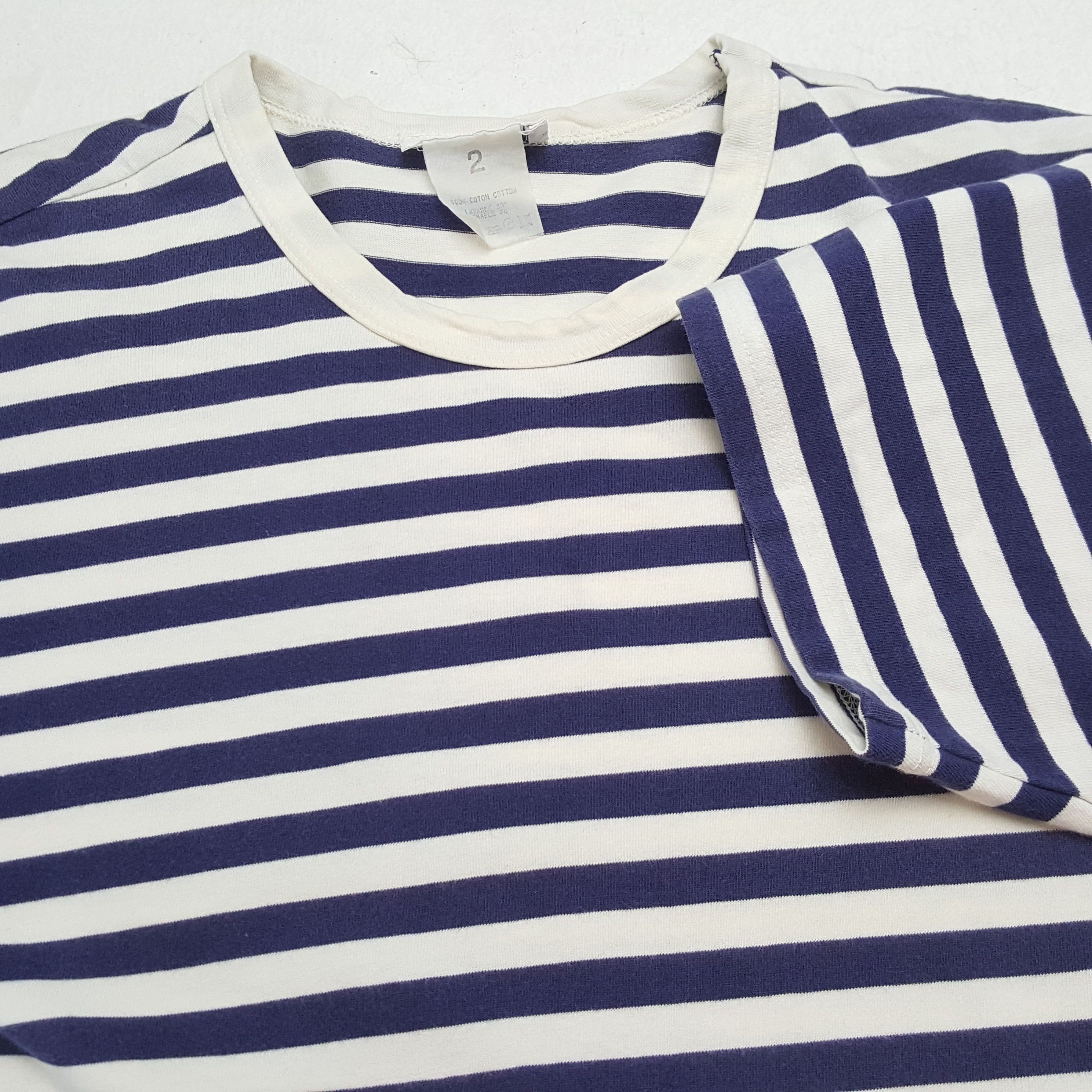Vintage × agnes b. AGNES B HOMME Fashion Designer Stripes Design Tshirt Size US M / EU 48-50 / 2 - 6 Thumbnail