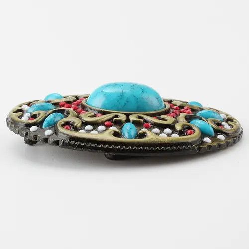 Designer Turquoise stone Belt Riveted Belts Menswear Accessories Size ONE SIZE - 4 Thumbnail
