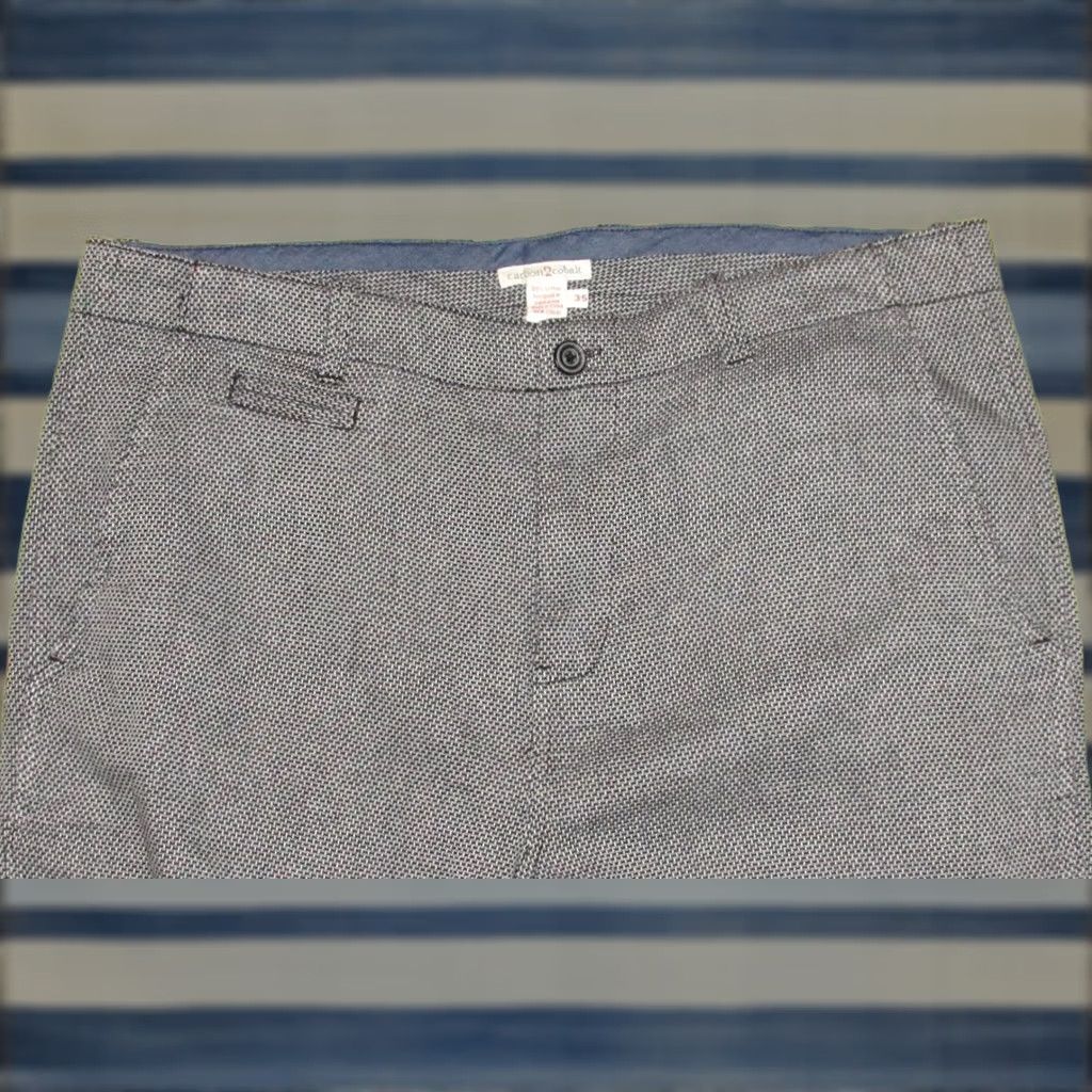 Carbon2Cobalt VINTAGE CARBON2COBALT Grey Flat Front Highly Textured Cotton Dobby Pants 35 x 33 NWOT Size US 35 - 1 Thumbnail