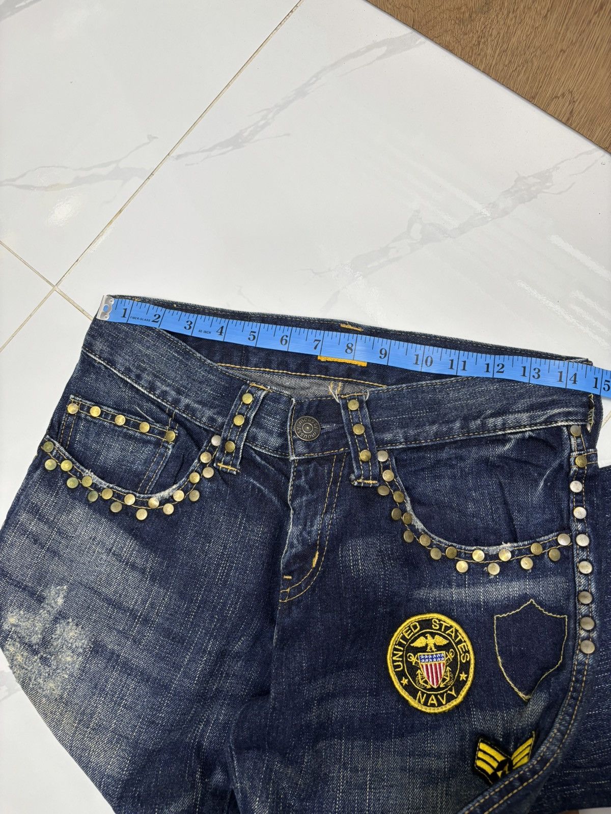 MOUSSY Vintage Flared Jeans Moussy Patches Denim Jean Size 29" - 14 Thumbnail