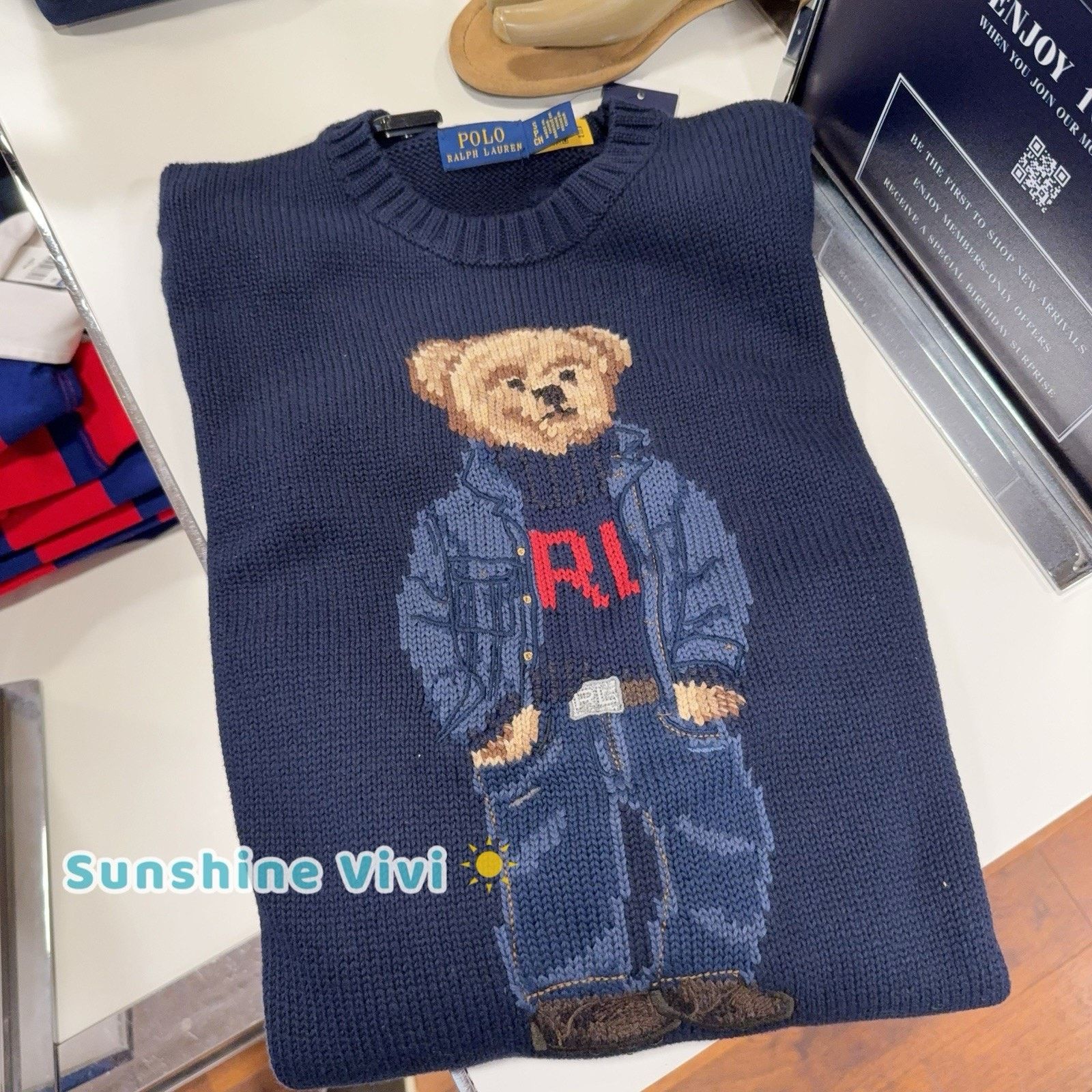 Ralph Lauren Purple Label NWT Ralph Lauren Women Bear Suit Crewneck Sweatshirt Navy S Size US S / EU 44-46 / 1 - 1 Thumbnail