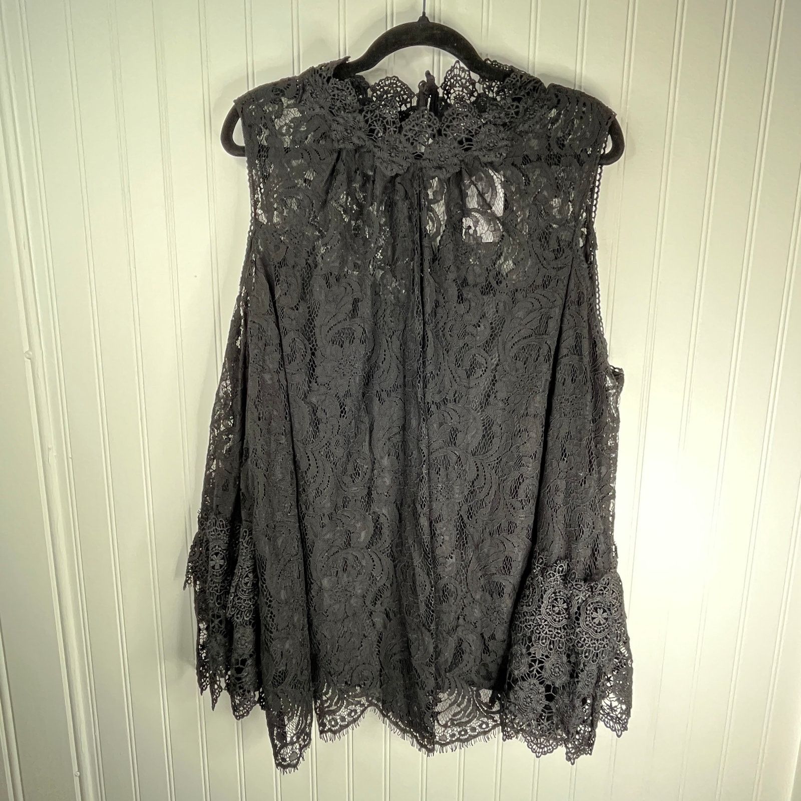 Other NWT Roaman's Lace Cold-Shoulder Top Black Witchy Formal Size 3XL / US 20-22 - 12 Thumbnail
