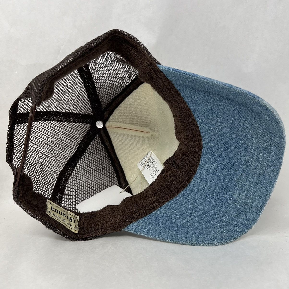 Kapital Kountry Kapital Denim Repair Reconstruct Trucker Hat Ecru Brown Size ONE SIZE - 7 Thumbnail