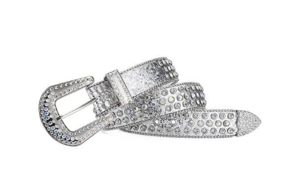 VIBE Streetwear Belt Shiny Western Style Leather with Rivets Y2K Size ONE SIZE - 6 Thumbnail