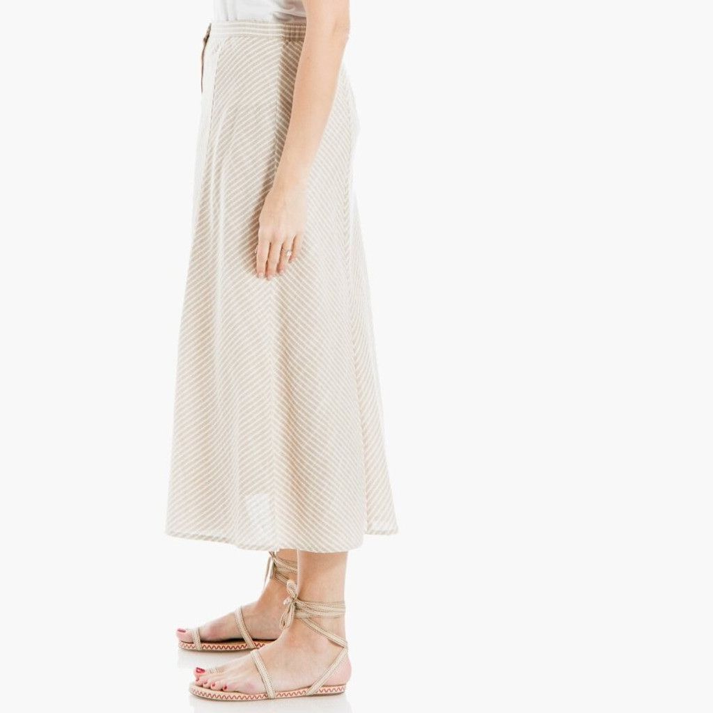 Other MAX STUDIO Yarn Dye Button Beige Off White Maxi Skirt Boho M Size 30" / US 8 / IT 44 - 3 Thumbnail