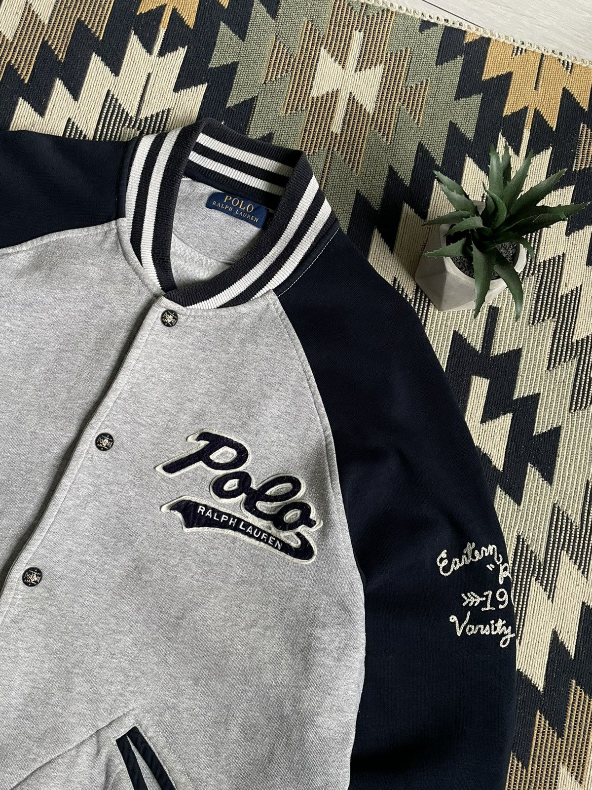 Vintage Vintage Polo Ralph Lauren Sript Y2K Varsity Bomber Jacket Size US L / EU 52-54 / 3 - 5 Thumbnail
