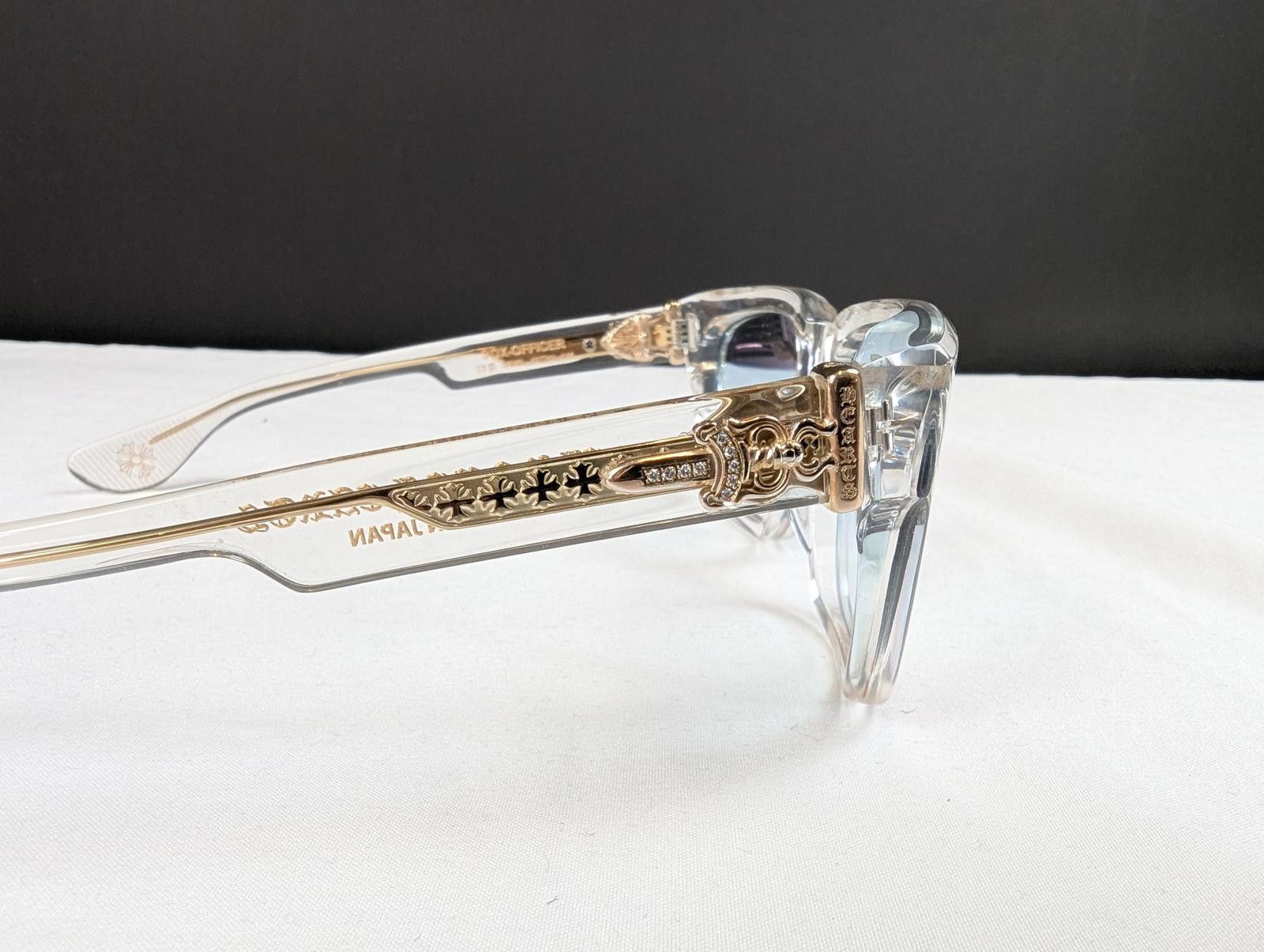 Chrome Hearts Chrome Hearts Box Officer Diamond Embellished Glasses Clear Size ONE SIZE - 3 Thumbnail