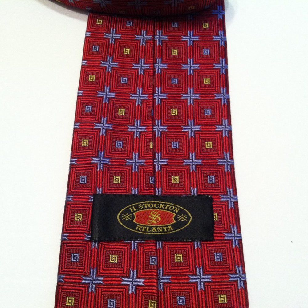 Robert Talbott ROBERT TALBOTT MENS NEW RED SILK TIE WIDTH: 3 1/2" Size ONE SIZE - 4 Thumbnail