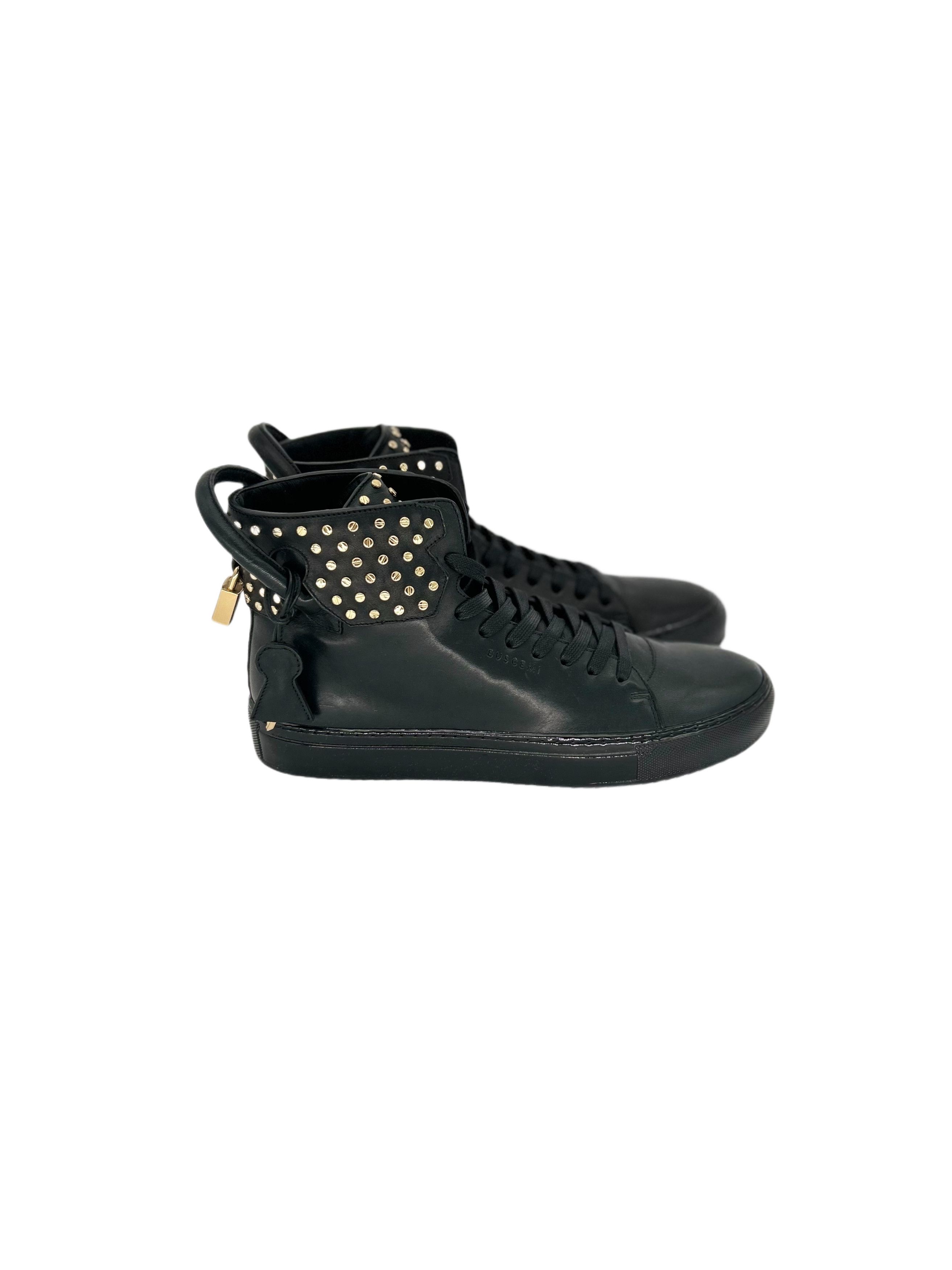 Buscemi Black 125mm High Top Trainers with Screws Size US 11 / EU 44 - 2 Thumbnail