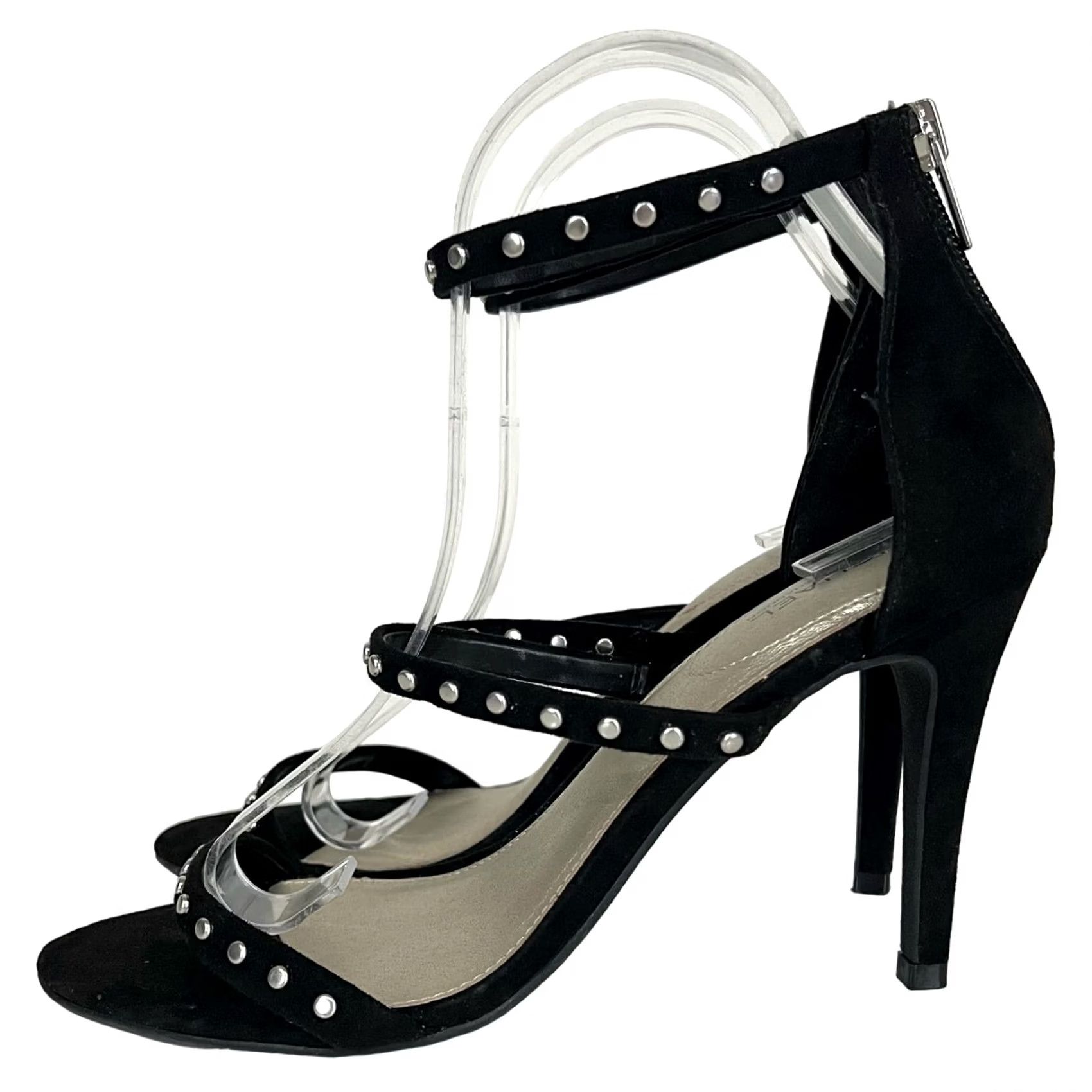 Vintage Michael by Michael Shannon Malin Stiletto Studded Heels Strappy Black Sz 8 - Pump, Faux Leather, Stiletto, Heels, Womens, Size 8, Black, Studded Size US 8 / IT 38 - 2 Thumbnail