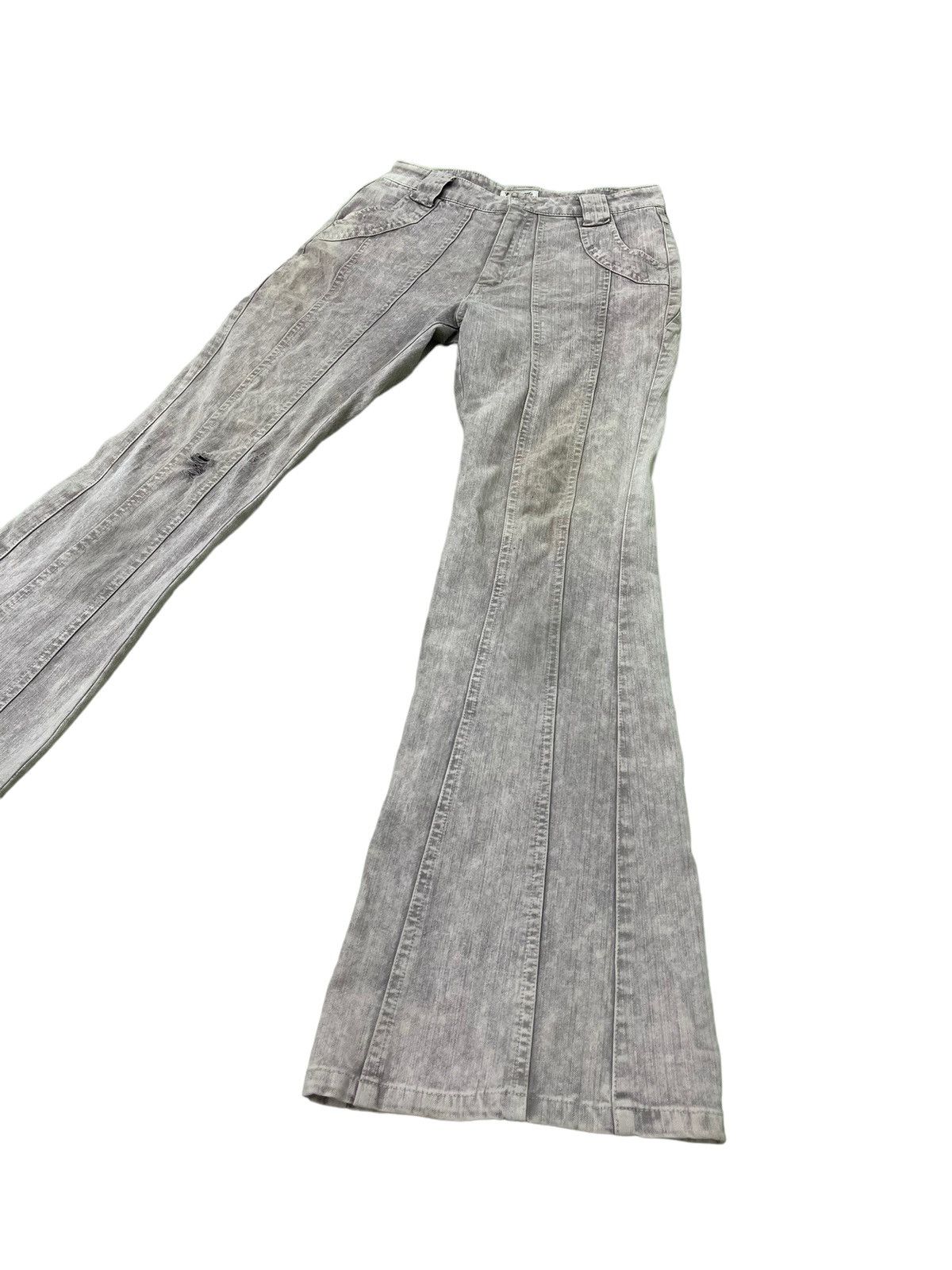 Japanese Brand Flare Jeans Full Heart Distress Stretch Boot Cut 6🟦5 Size US 28 / EU 44 - 3 Thumbnail