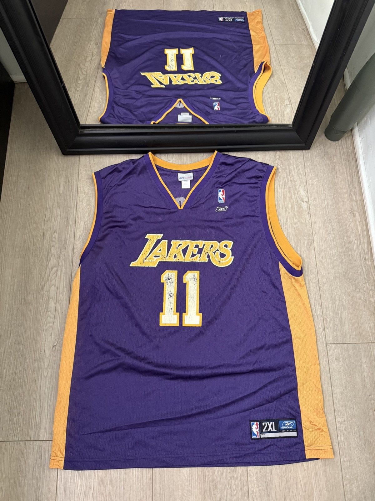 NBA × Reebok × Vintage Vintage / Y2K Los Angeles Lakers Karl Malone #11 Jersey Size US XXL / EU 58 / 5 - 1 Thumbnail