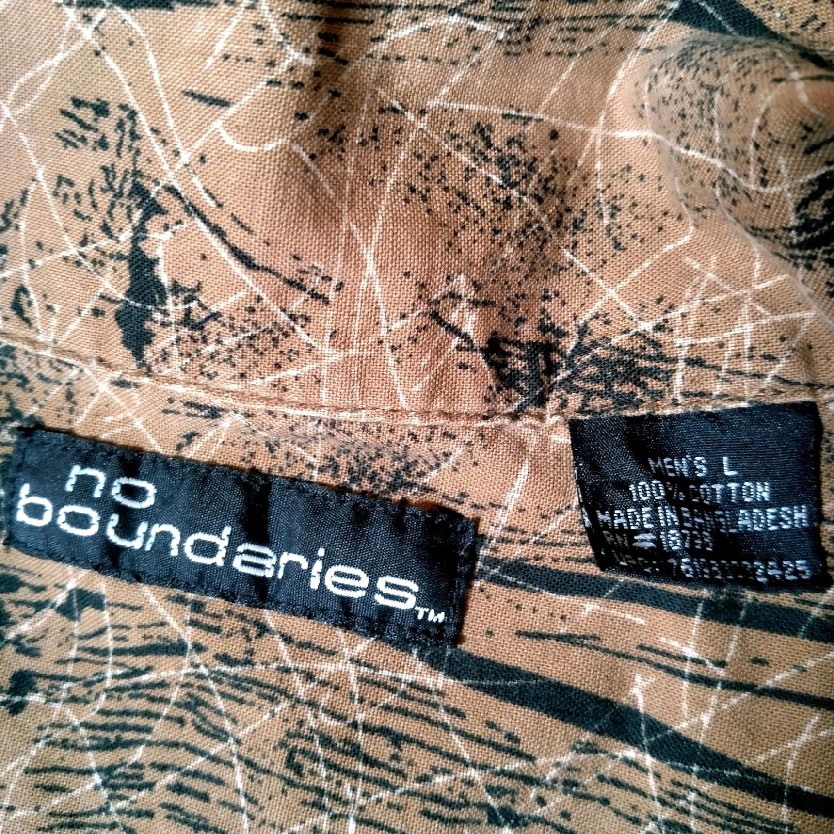 Vintage VINTAGE No Boundaries Men Large Casual Short Sleeve Shirt Cotton Brown Graphic Print Surf Grunge Y2K Size US L / EU 52-54 / 3 - 4 Thumbnail