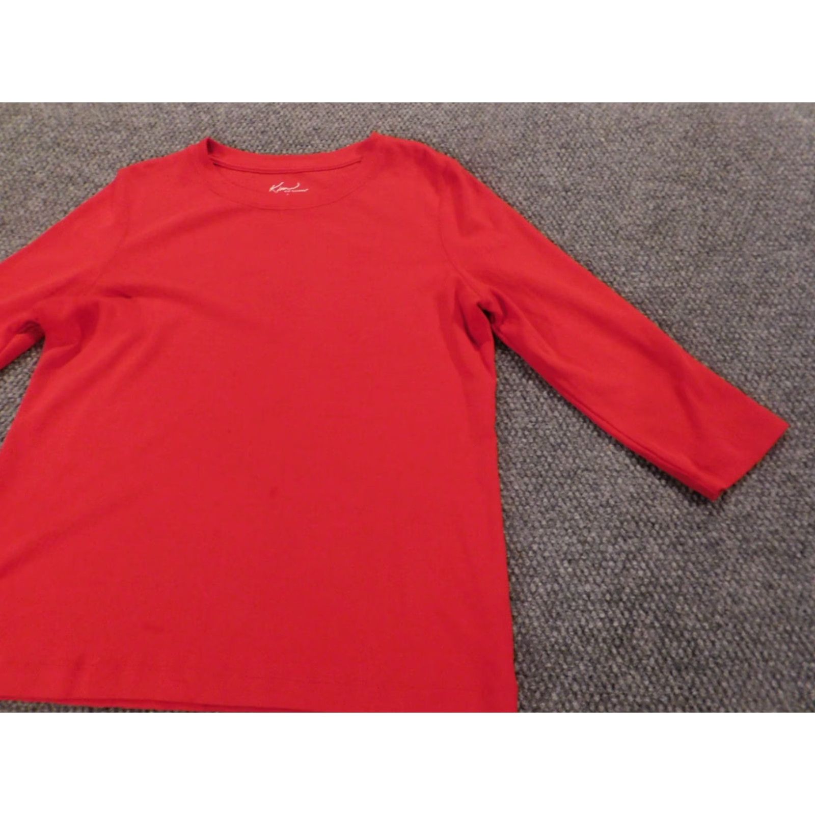 Vintage Kim Rogers Womens Sweater Pullover Red Large Crew Neck Long Sleeve Knitted Cotton Casual Vintage No Size L / US 10 / IT 46 - 2 Thumbnail