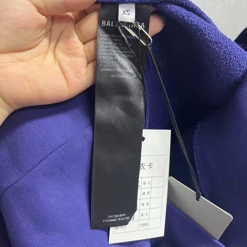 Balenciaga Balenciaga Blue letter embroidered hooded long sleeve swea Size US XS / EU 42 / 0 - 4 Thumbnail