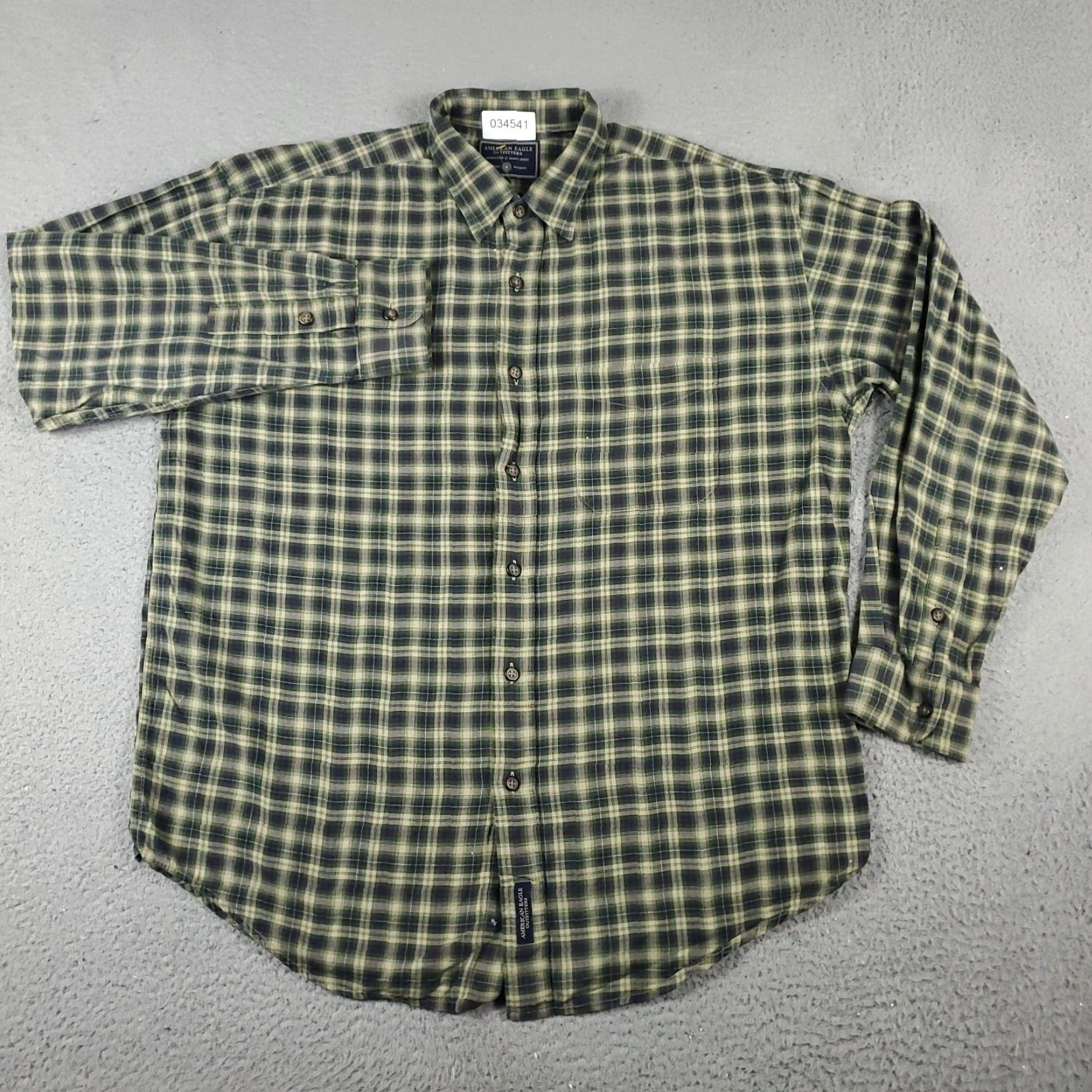 American Eagle Outfitters American Eagle Shirt Mens 2XL Green Plaid Casual Button-Up Long Sleeve Size US XXL / EU 58 / 5 - 2 Thumbnail