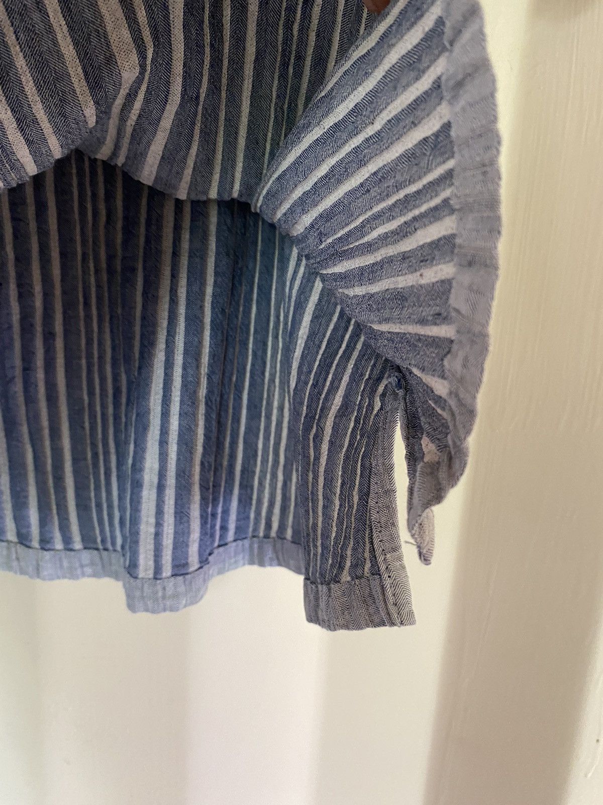 Issey Miyake Plantation Gray Pleated Blouse Size M / US 6-8 / IT 42-44 - 10 Thumbnail