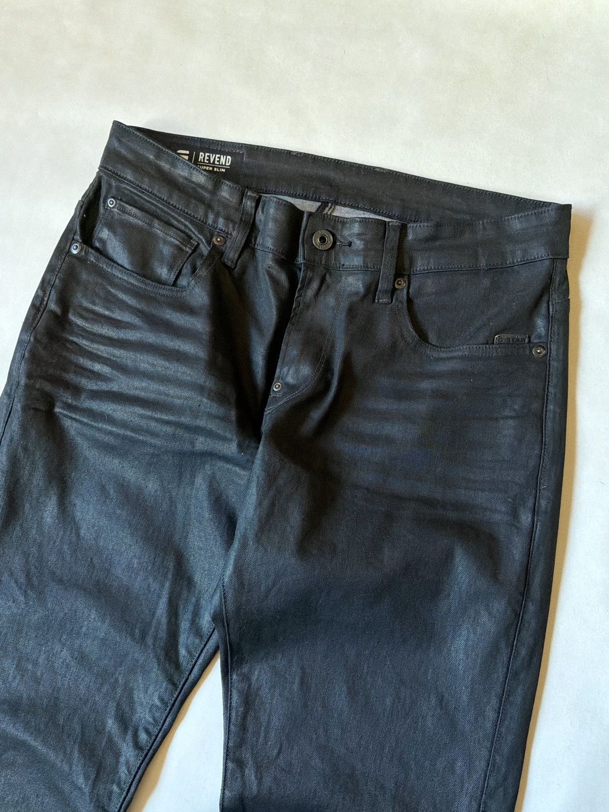 G-Star G-Star Revend Super Slim Waxed Jeans Denim rick owens style Size US 32 / EU 48 - 3 Thumbnail