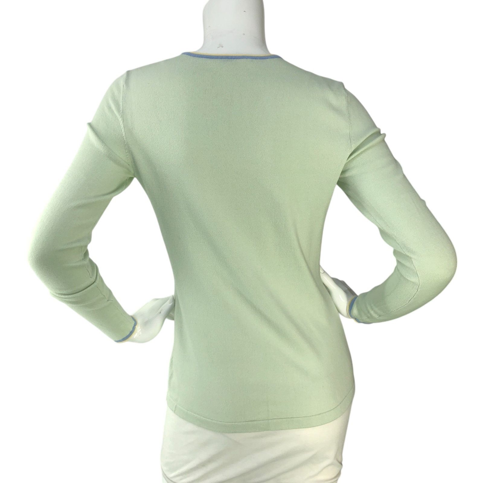 J.McLaughlin J McLaughlin Size XS Sweater Tight Knit Long Sleeve Green Size XS / US 0-2 / IT 36-38 - 7 Thumbnail