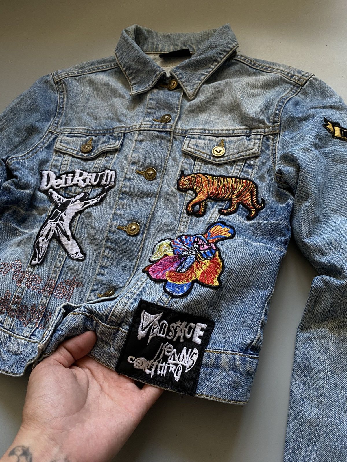 Versace Jeans Couture Versace very rare denim jacket with stripes Size S / US 4 / IT 40 - 3 Thumbnail