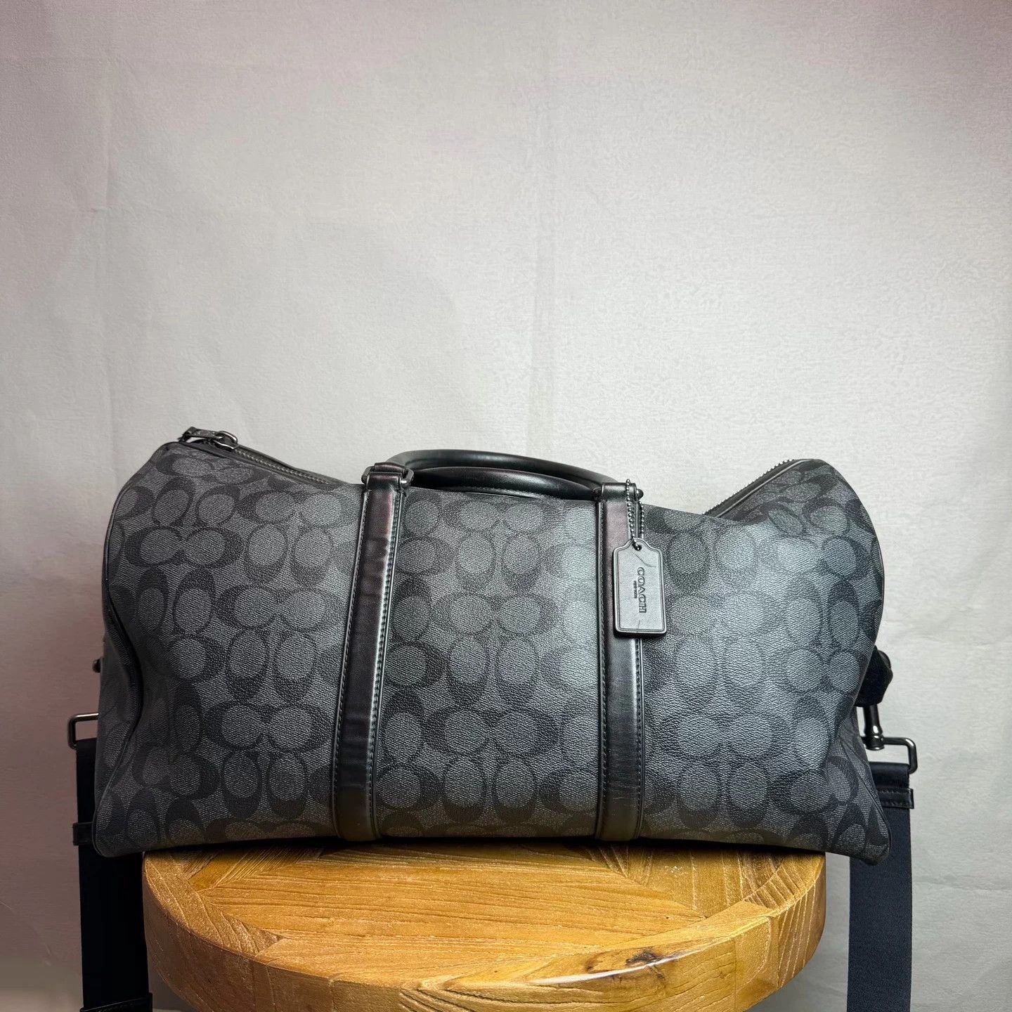 Coach COACH Venturer 43 Heritage Leather Travel Bag Black Large 98 New Size ONE SIZE - 2 Thumbnail