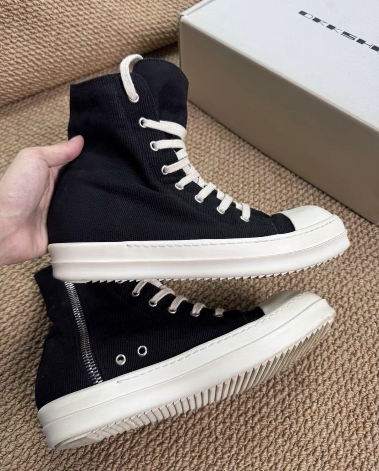 Rick Owens Rick Owens DRKSHDW Double Canvas High Tops K37 Size US 7.5 / EU 40-41 - 4 Thumbnail