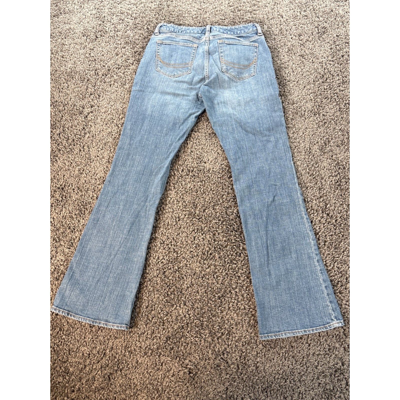 Old Navy VINTAGE Old Navy Jeans Womens 30x30 Low Rise Flare Pocket Blue Light Wash Distressed Boho Bootcut 30in Inseam Girls Womens Size 30" / US 8 / IT 44 - 8 Thumbnail