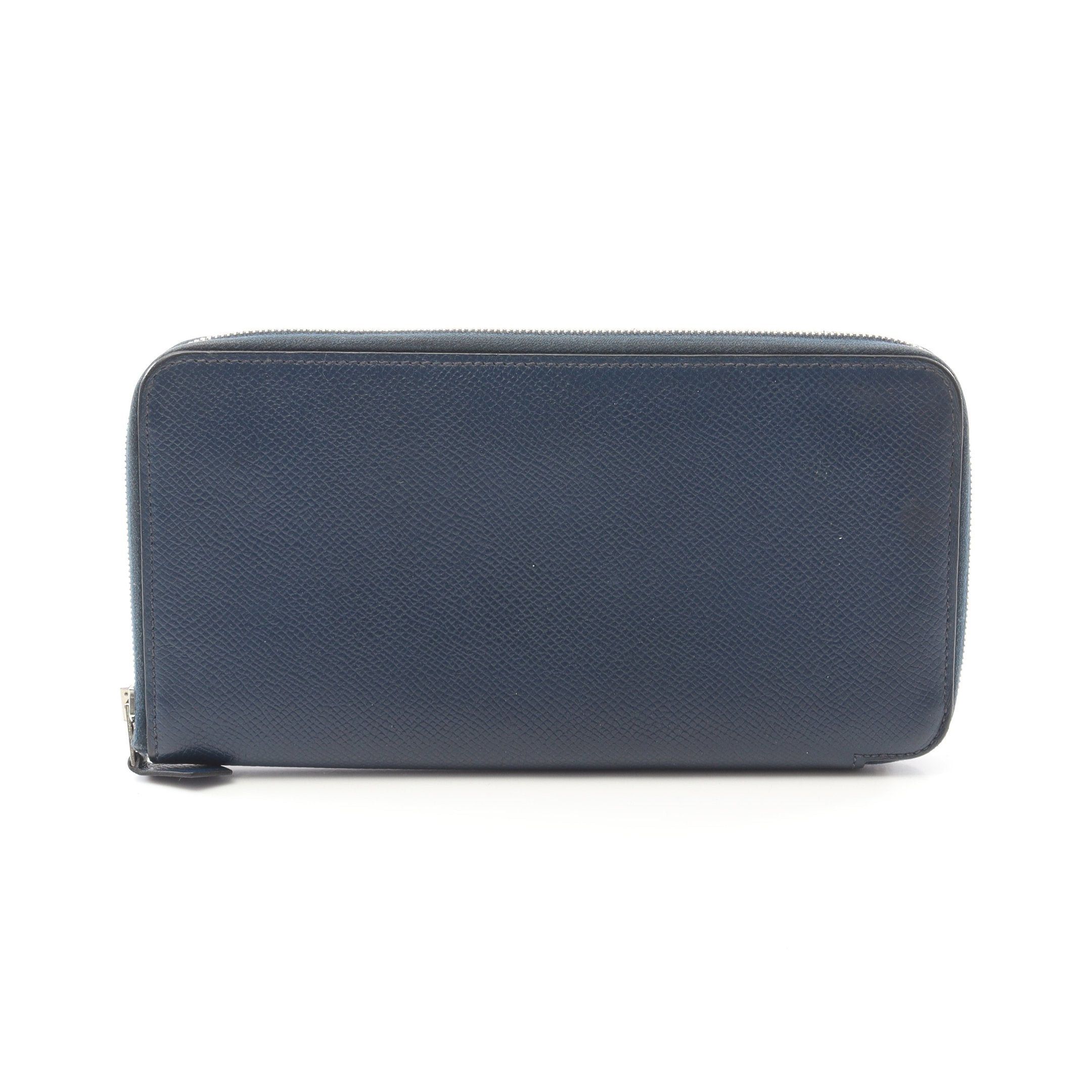 Hermes Hermes Azap Long Round Zipper Wallet Veau Epsom Navy Silver Hardware □N Engraved Size ONE SIZE - 1 Thumbnail