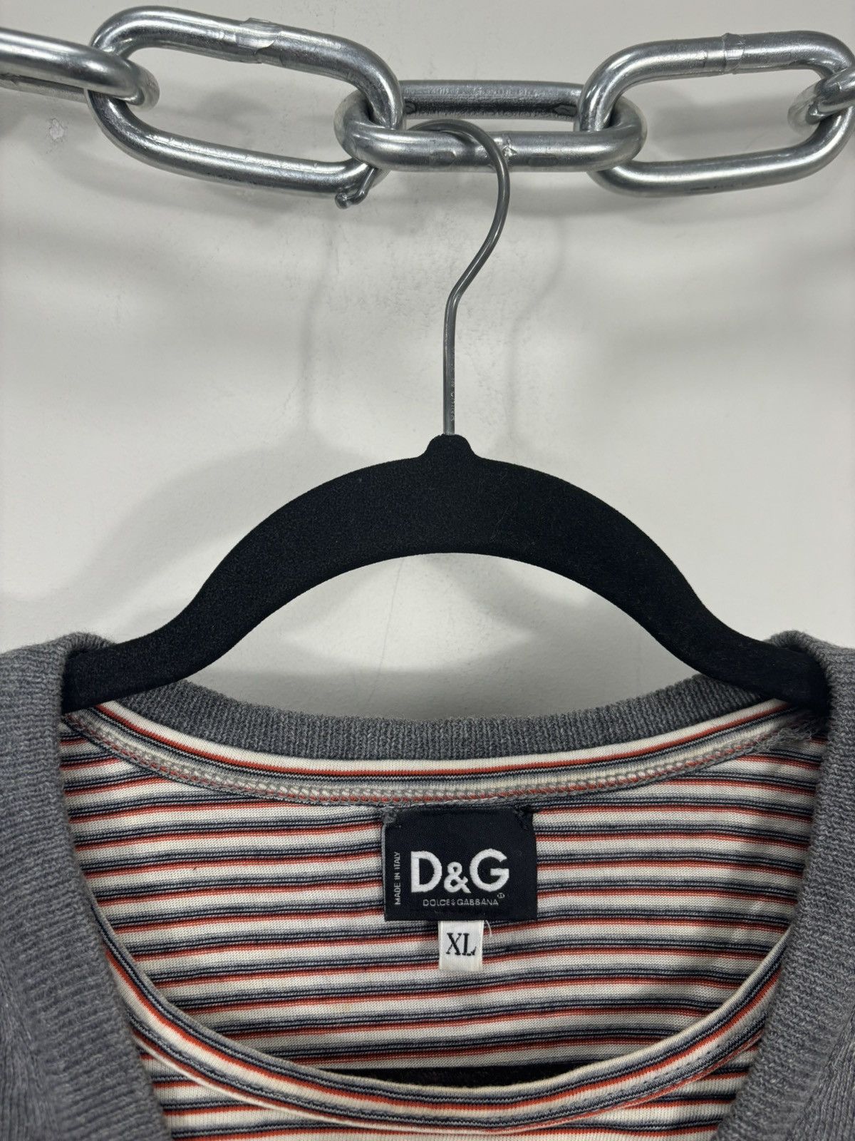 Dolce & Gabbana Vintage Dolce & Gabbana Men’s Preppy Gray V-Neck Sweater Size US XL / EU 56 / 4 - 3 Thumbnail