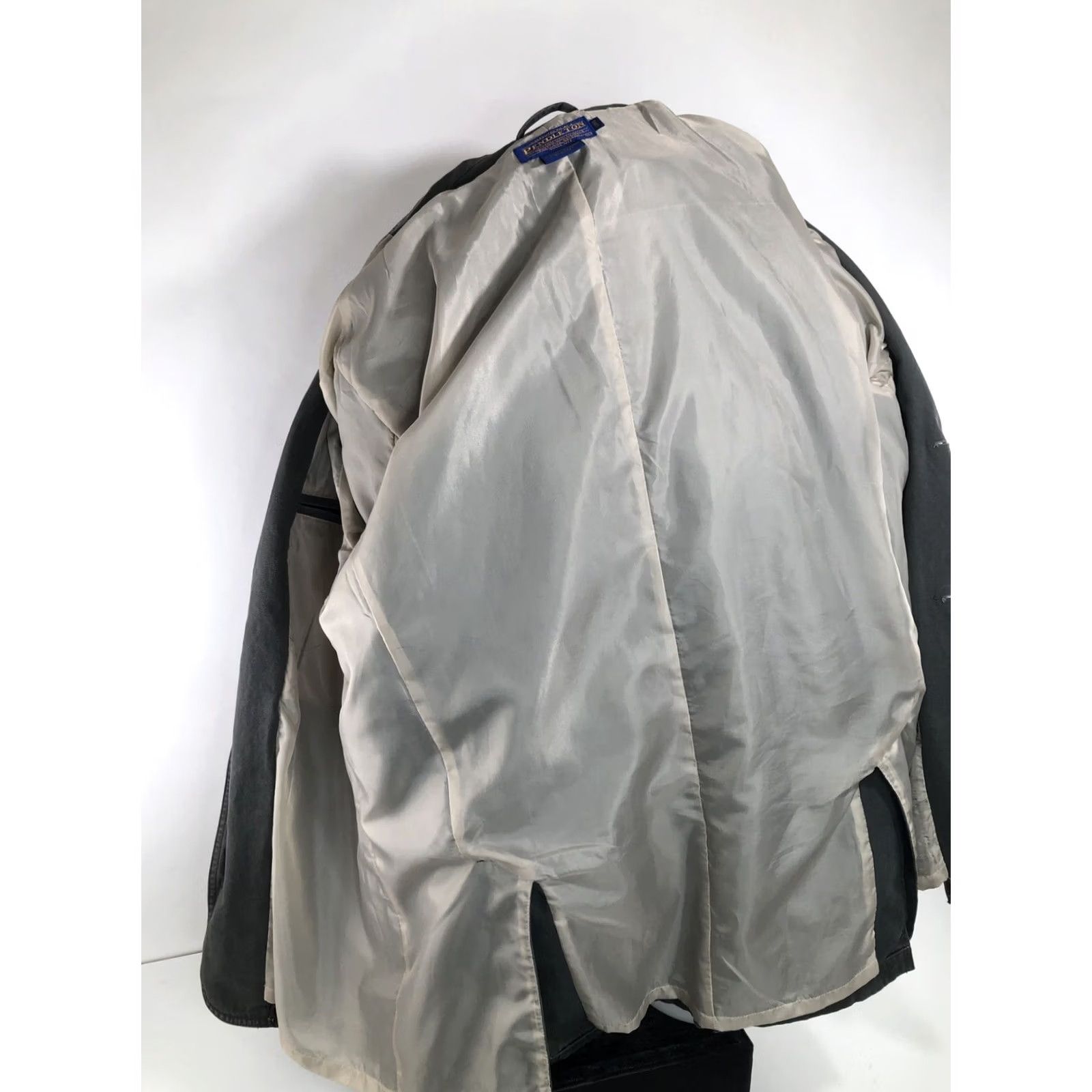 Pendleton Pendleton Canvas Blazer Jacket Mens Large Long Chore Field Coat Greenish Gray Wrangler-Style Cowboy-Workwear? Size 42R - 6 Thumbnail