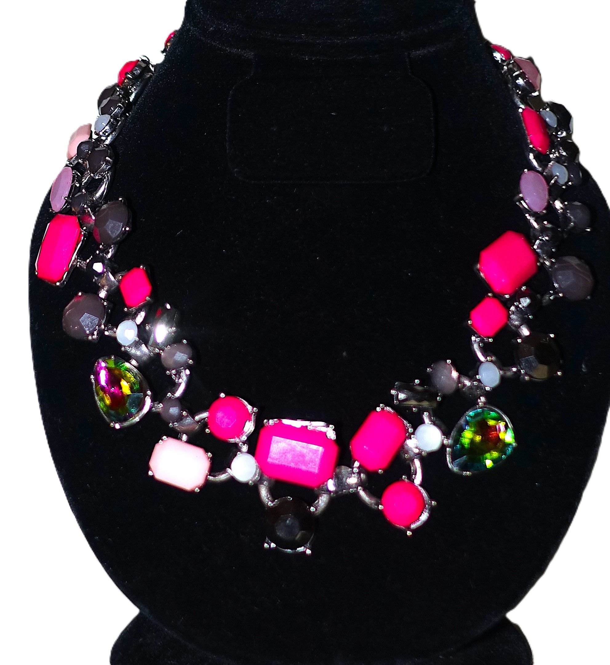 Vintage Silver Tone Rhinestones Beaded Chain Choker Necklace Size ONE SIZE - 3 Thumbnail