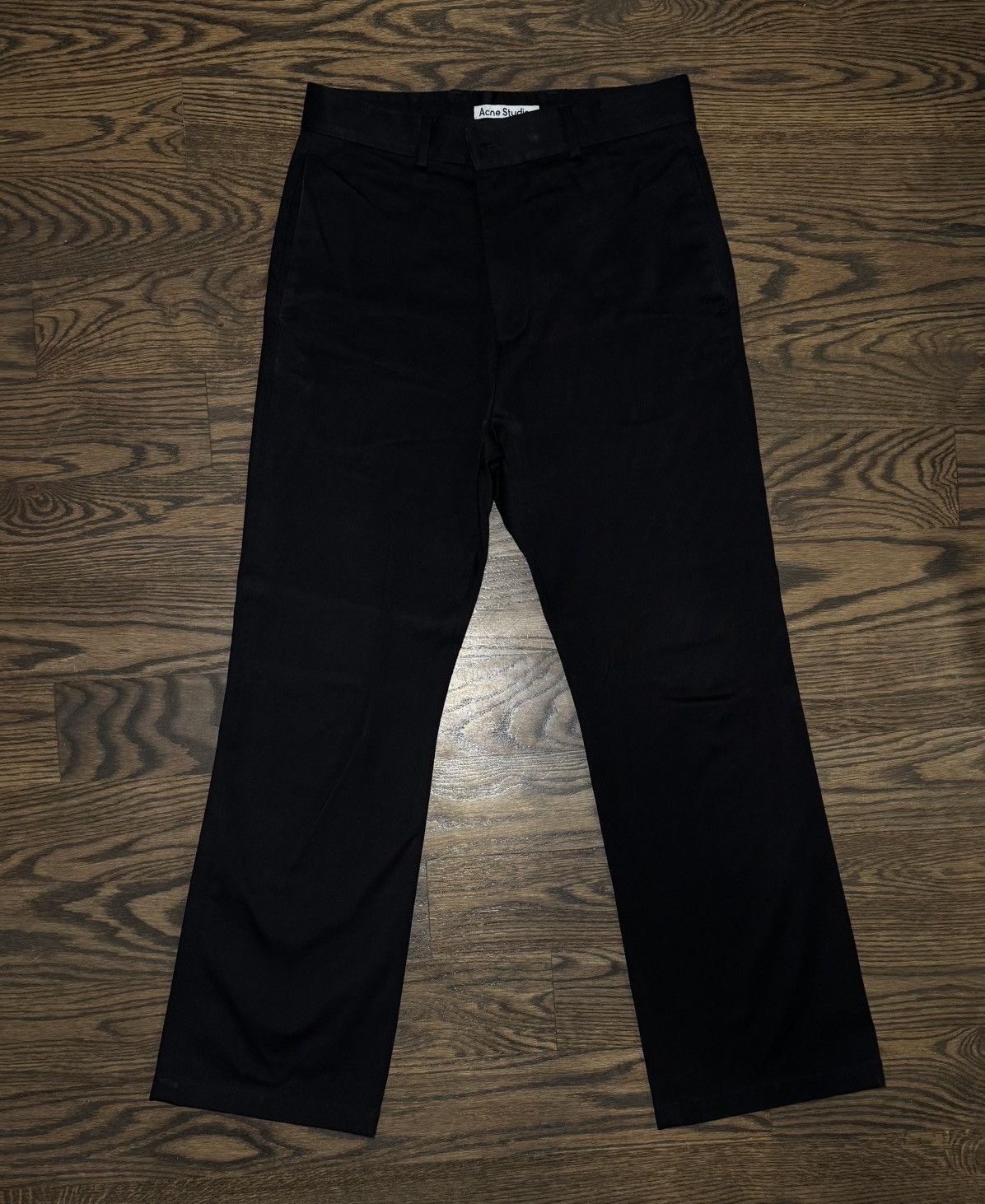 Acne Studios Acne Studios Black Regular Fit Trousers Size US 31 - 4 Thumbnail