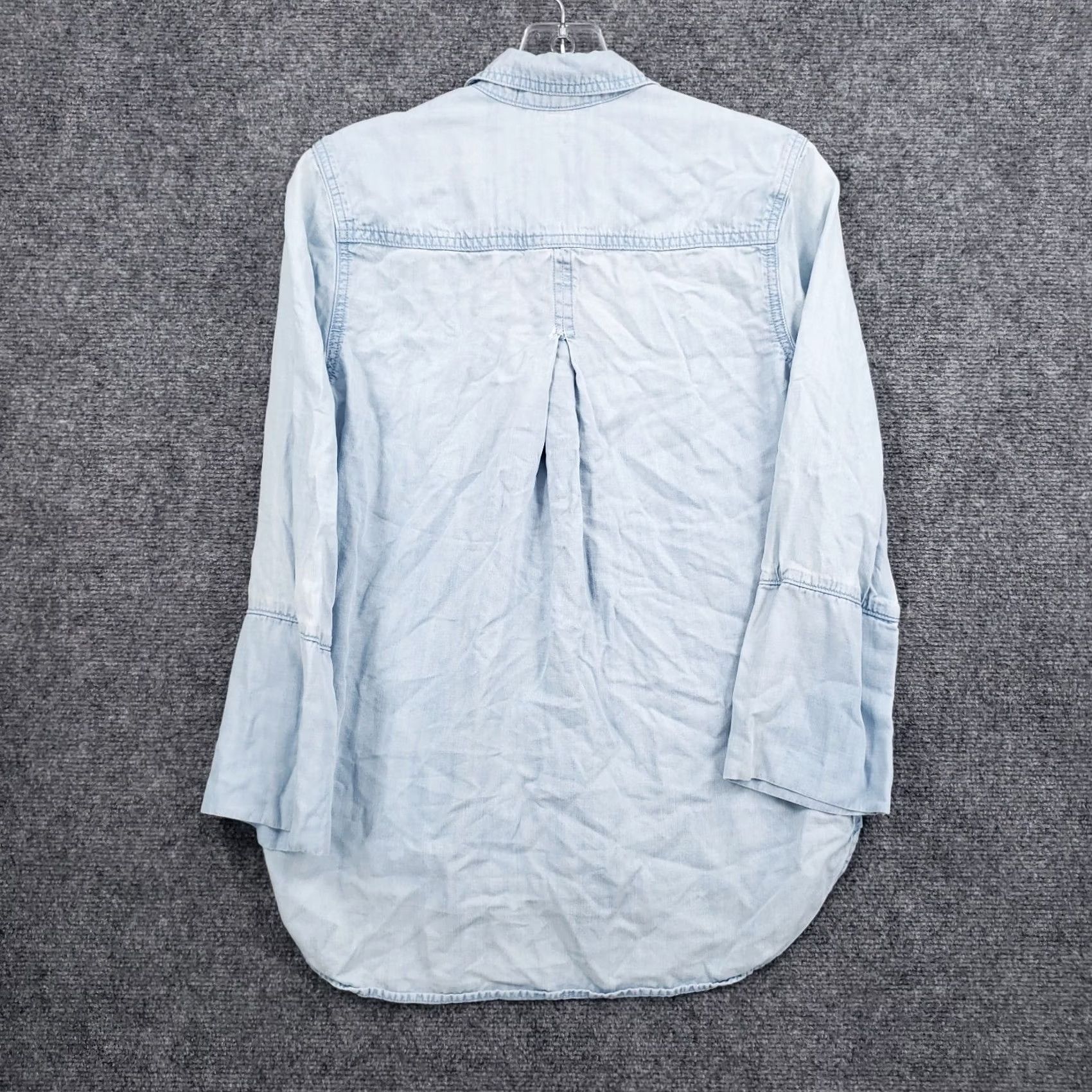 CLOT Cloth & Stone Button-Up Shirt Womens XS Blue Tencel Long Sleeve Relaxed Casual Size XS / US 0-2 / IT 36-38 - 2 Thumbnail