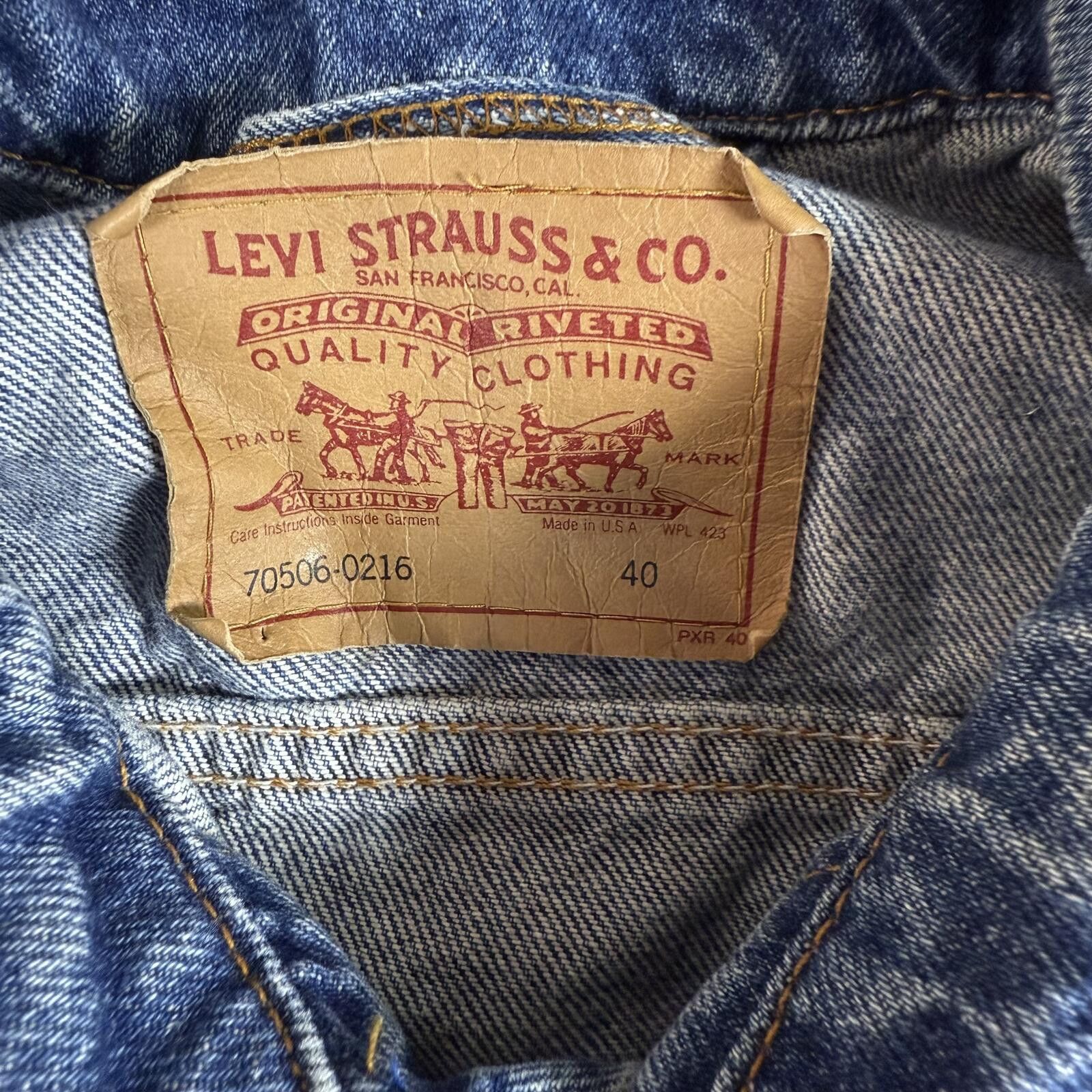 Other Vintage Levi’s 70506-0216 USA Made Denim Trucker Jacket 40 Size US M / EU 48-50 / 2 - 3 Thumbnail