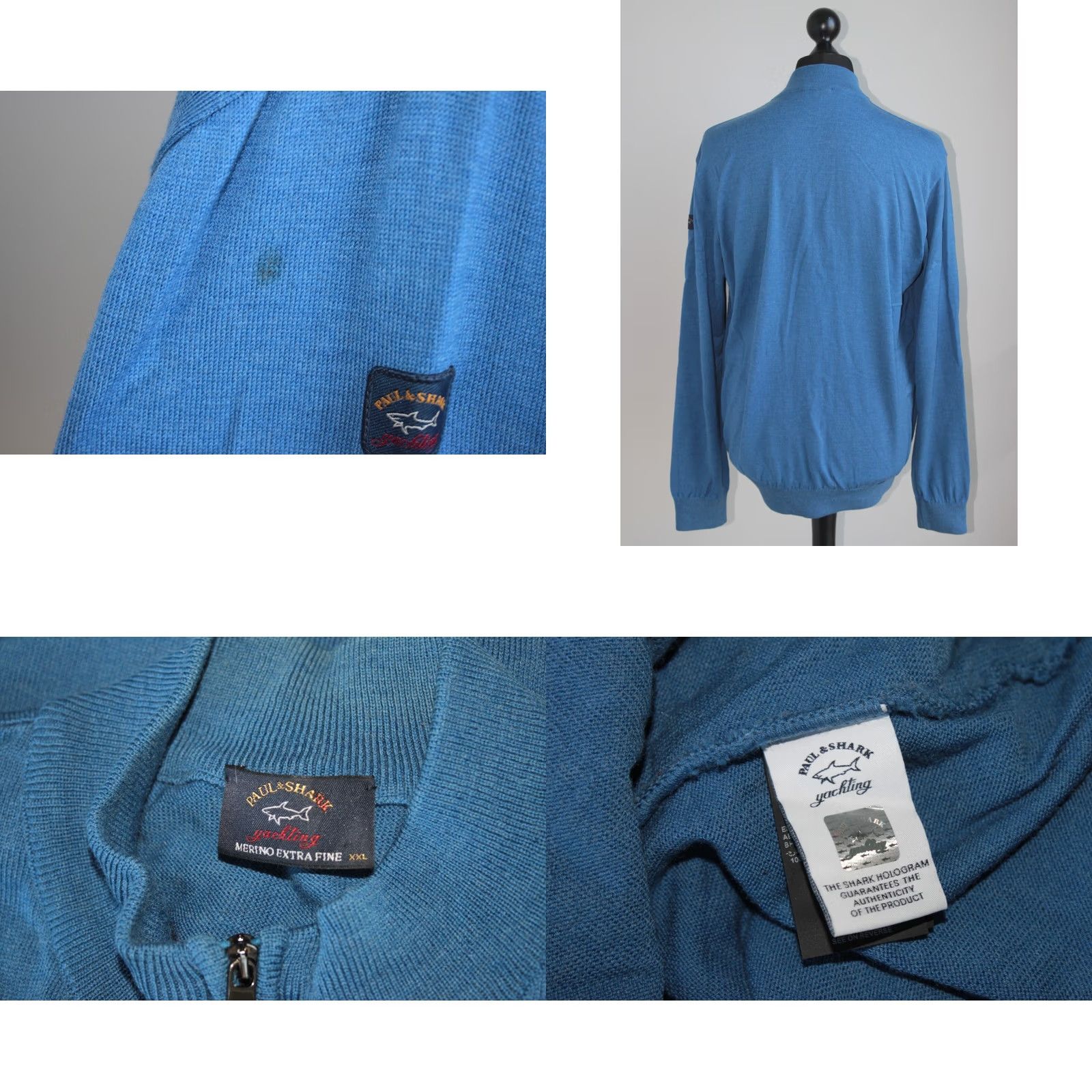 Paul Smith Paul & Shark Jumper Wool Blue XXL Mens Size US XXL / EU 58 / 5 - 8 Thumbnail