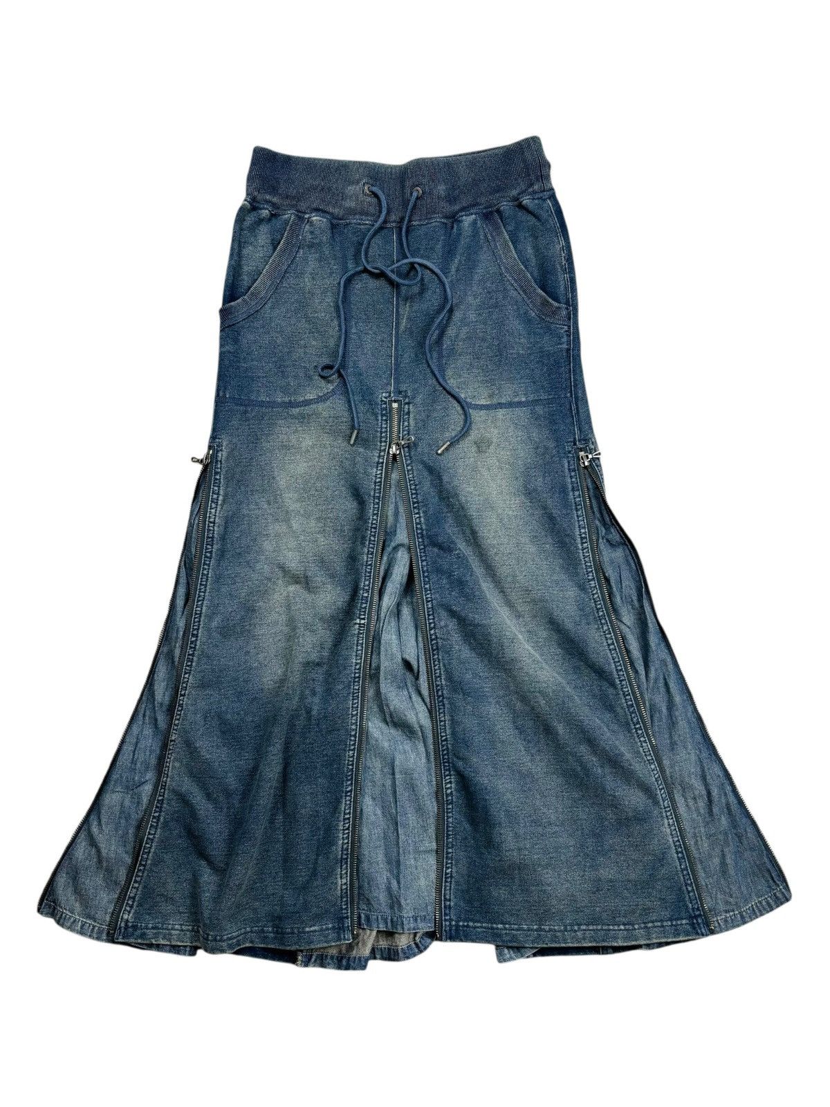 GOA Archive GOA - Maxi Multizips Skirt Denim Size 29" - 4 Thumbnail