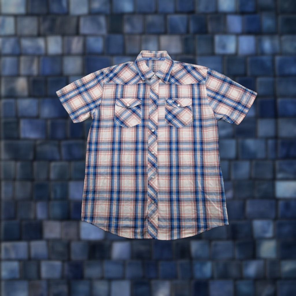 Vintage Polaris RZR Razor Mens Pearl Snap Shirt Sz L Plaid Short Sleeve Western shirt Button-Up Collared Casual Men’s Size US L / EU 52-54 / 3 - 1 Thumbnail