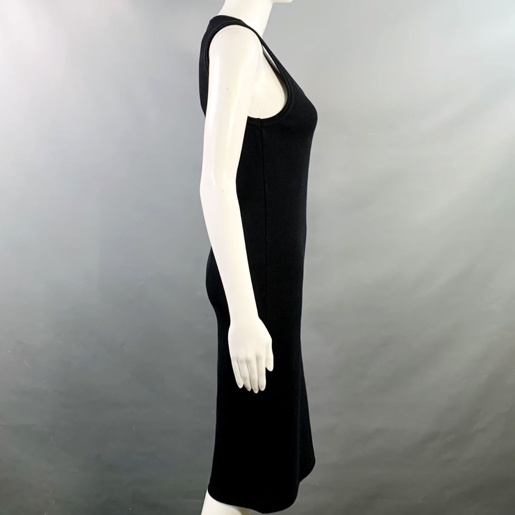 Bottega Veneta BOTTEGA VENETA Dress Black Ribbed Tank Cotton Elastane Size S Women Midi Pattern Ribbed Size S / US 4 / IT 40 - 2 Thumbnail