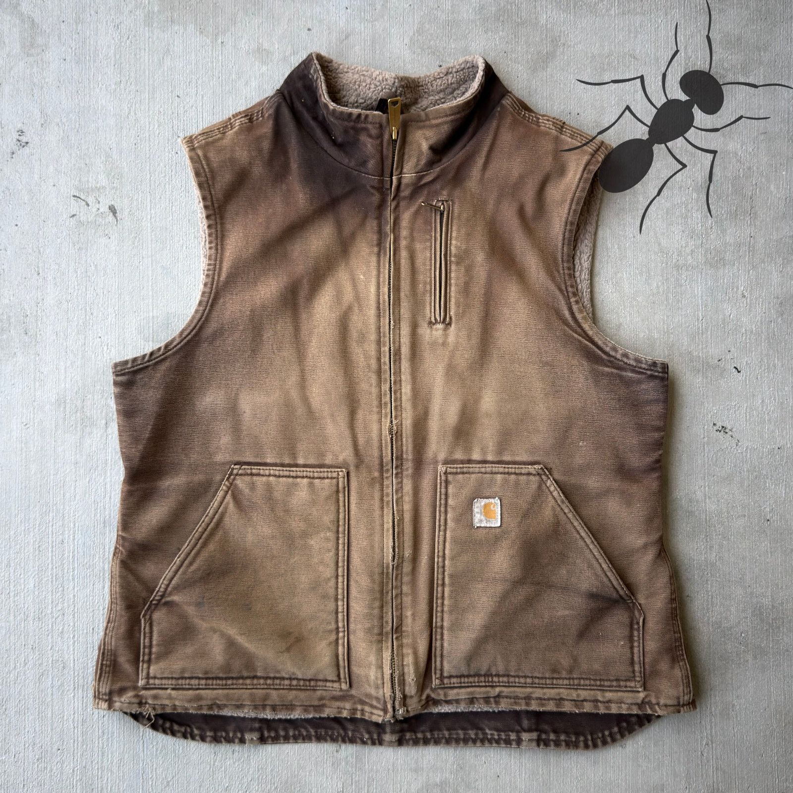 Carhartt × Vintage Carhartt WOMENS WV001 DKB brown work wear vest Size US L / EU 52-54 / 3 - 1 Thumbnail