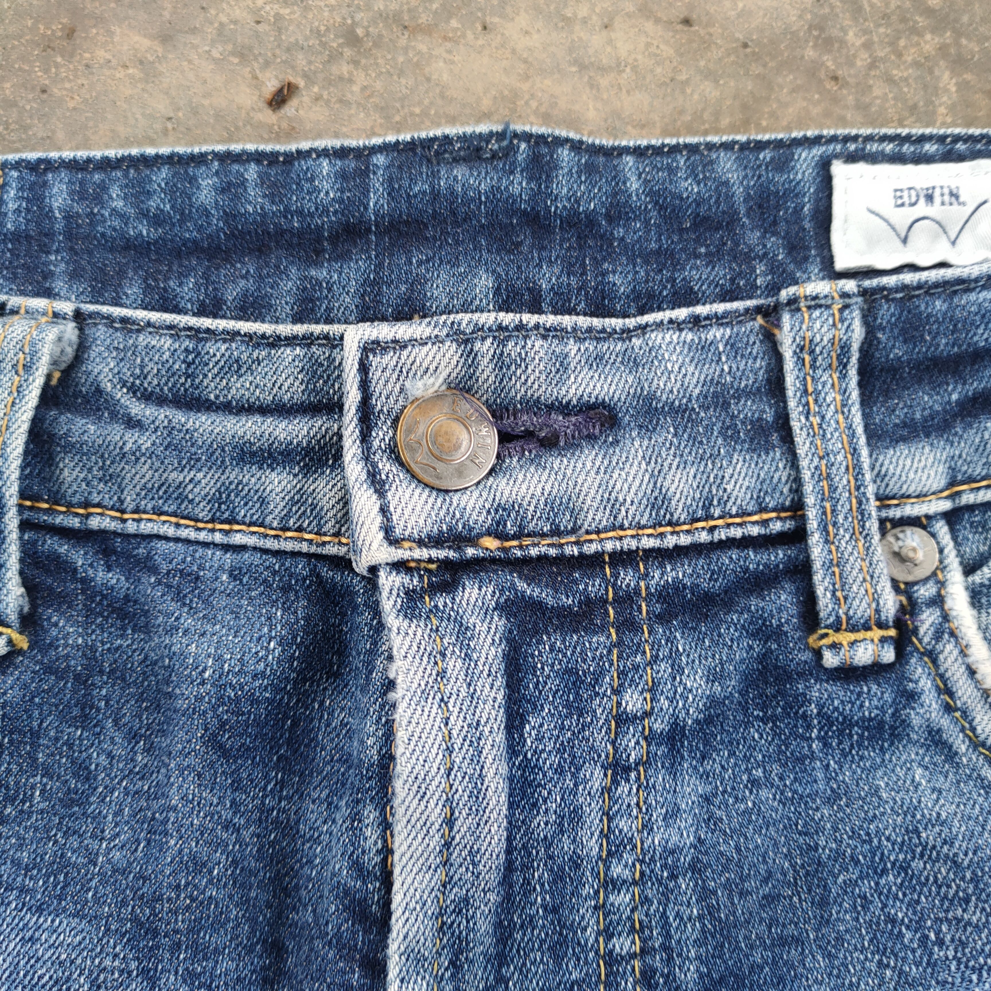 Edwin × Jean × Vintage VINTAGE EDWIN FADED RIPPED JEANS DENIM PANTS Size US 30 / EU 46 - 6 Thumbnail