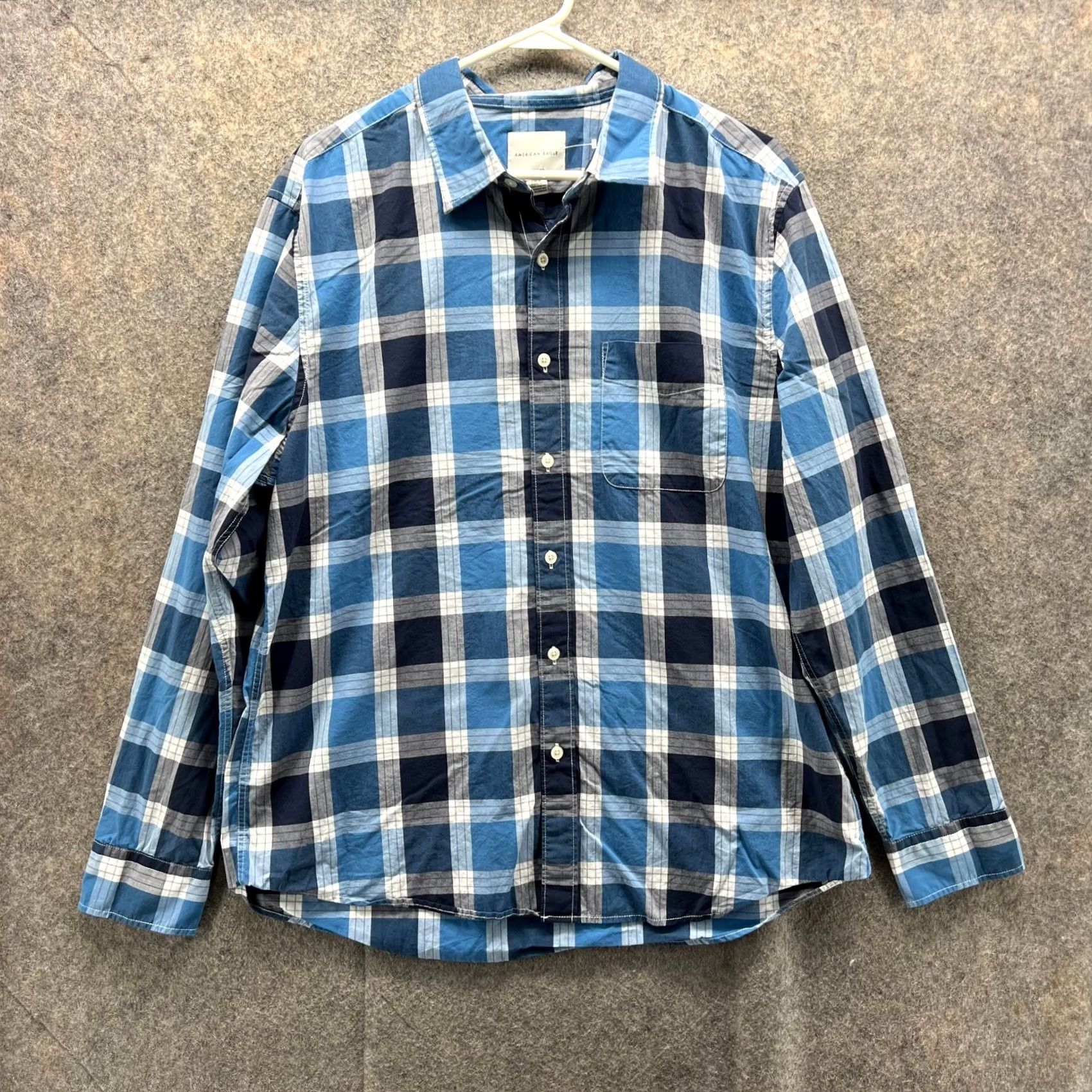 American Eagle Outfitters VINTAGE American Eagle Outfitters Shirt Plaid Button-Up Blue Large Men Size US L / EU 52-54 / 3 - 2 Thumbnail