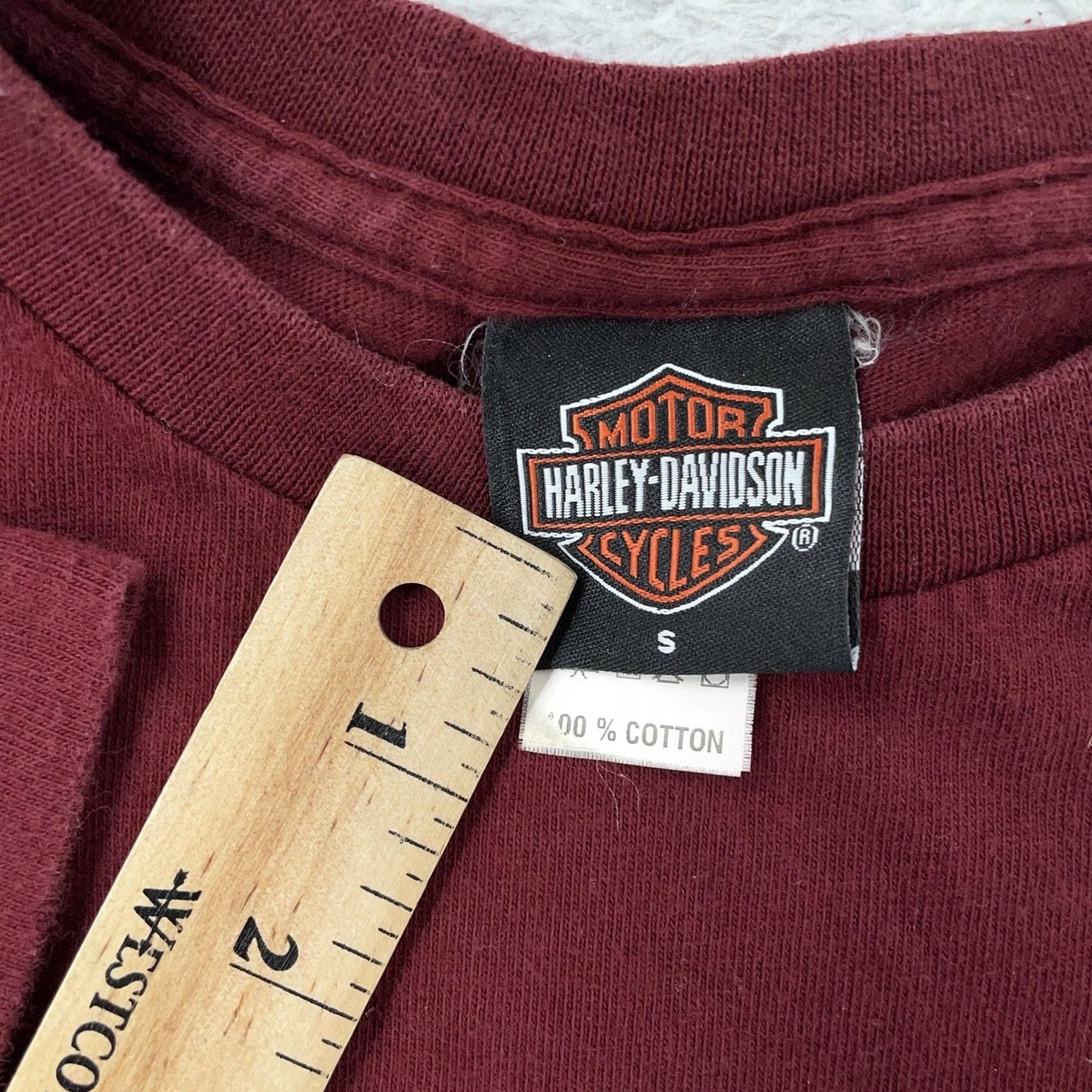 Harley Davidson VINTAGE Harley-Davidson Shirt Portland Maine Women's Small Biker Flames Made USA Red Size S / US 4 / IT 40 - 7 Thumbnail