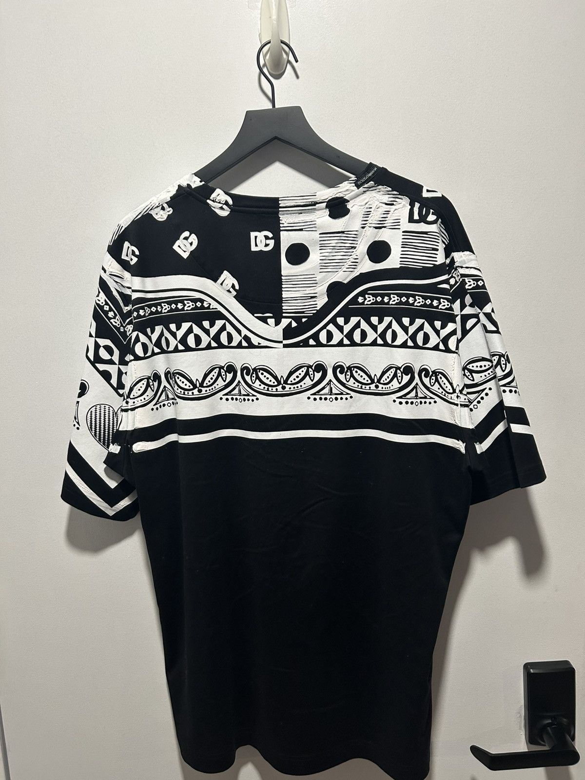 Dolce & Gabbana Dolce & Gabbana Mixed Bandana Crew Tee Size US L / EU 52-54 / 3 - 3 Thumbnail